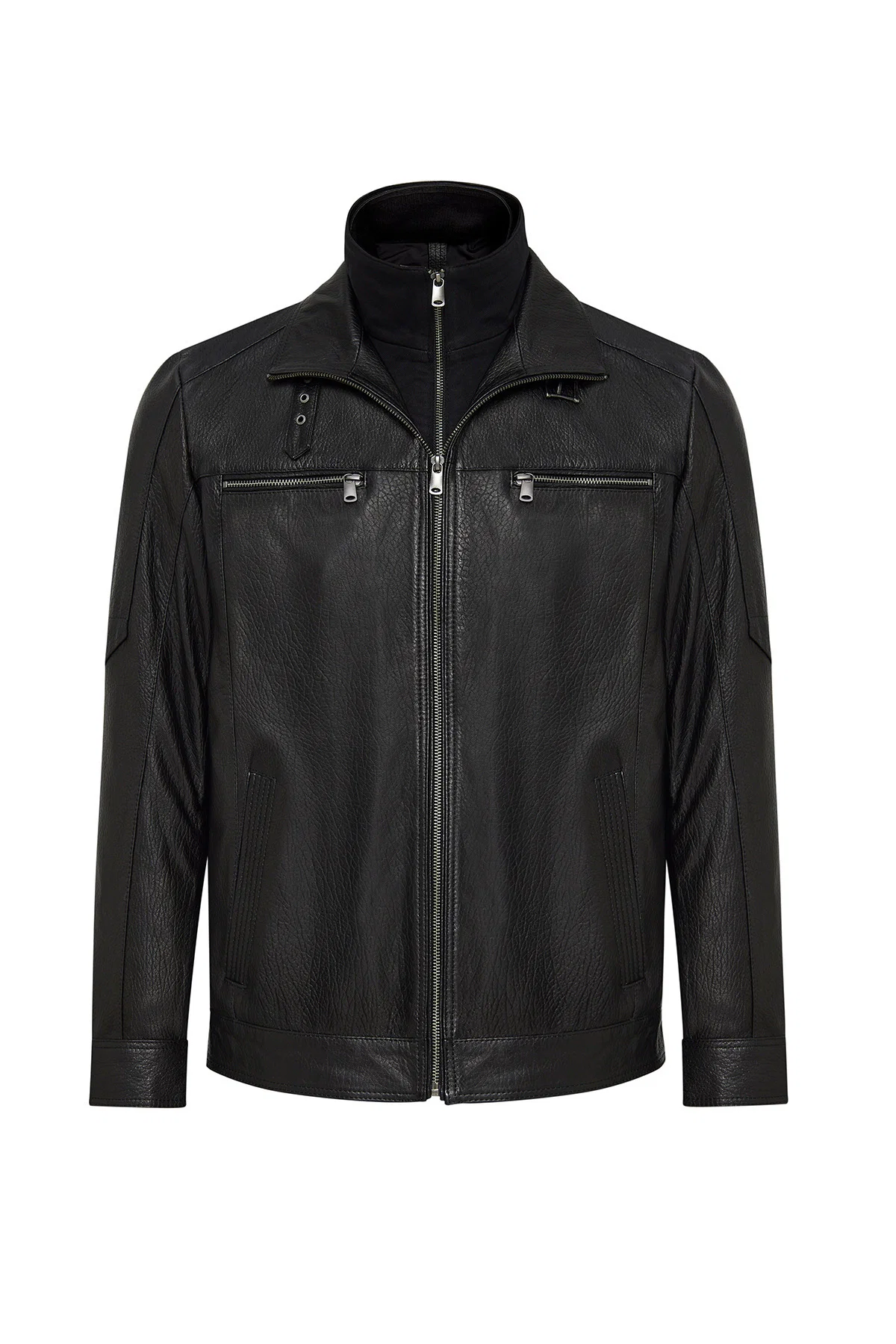 Mateo Erkek Siyah Deri Ceket - Image 12