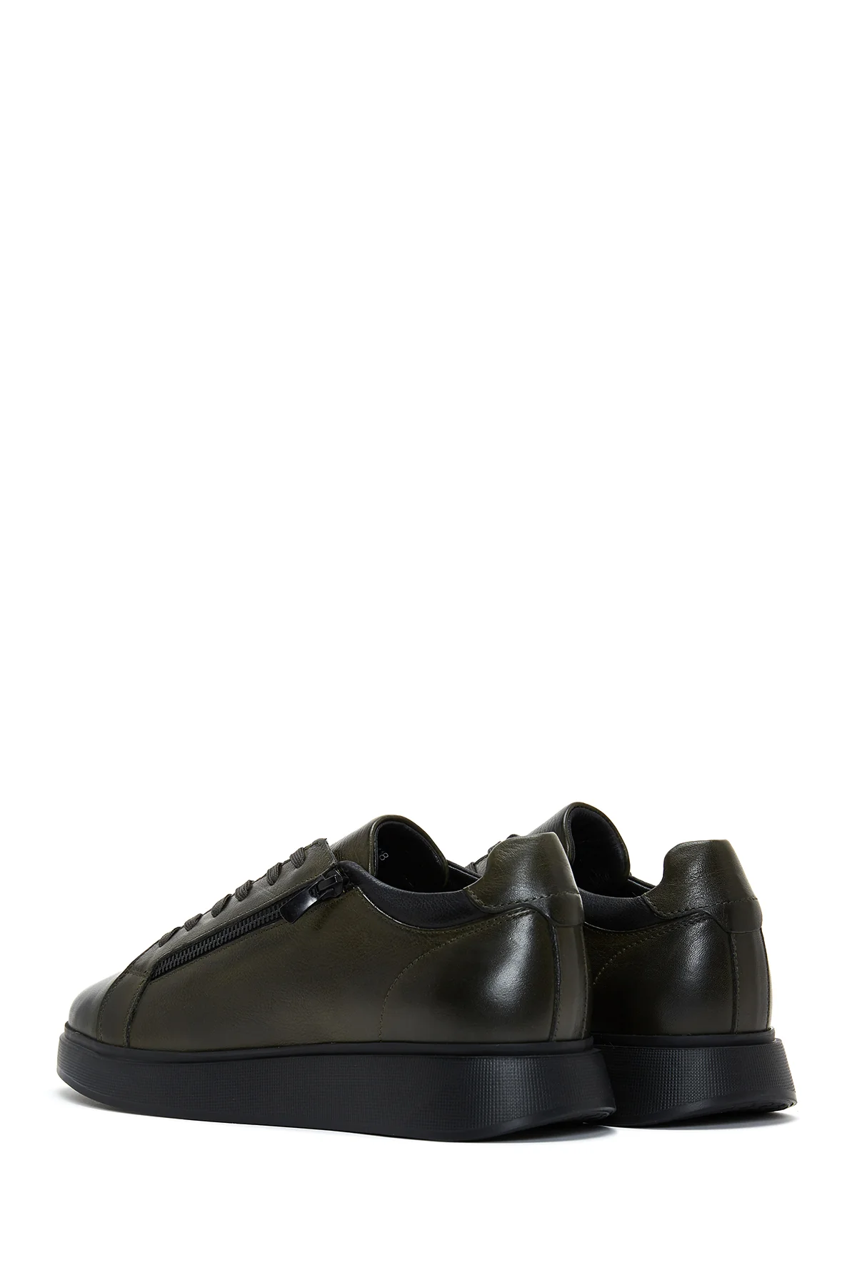 Erkek Haki Deri Sneaker - Image 5