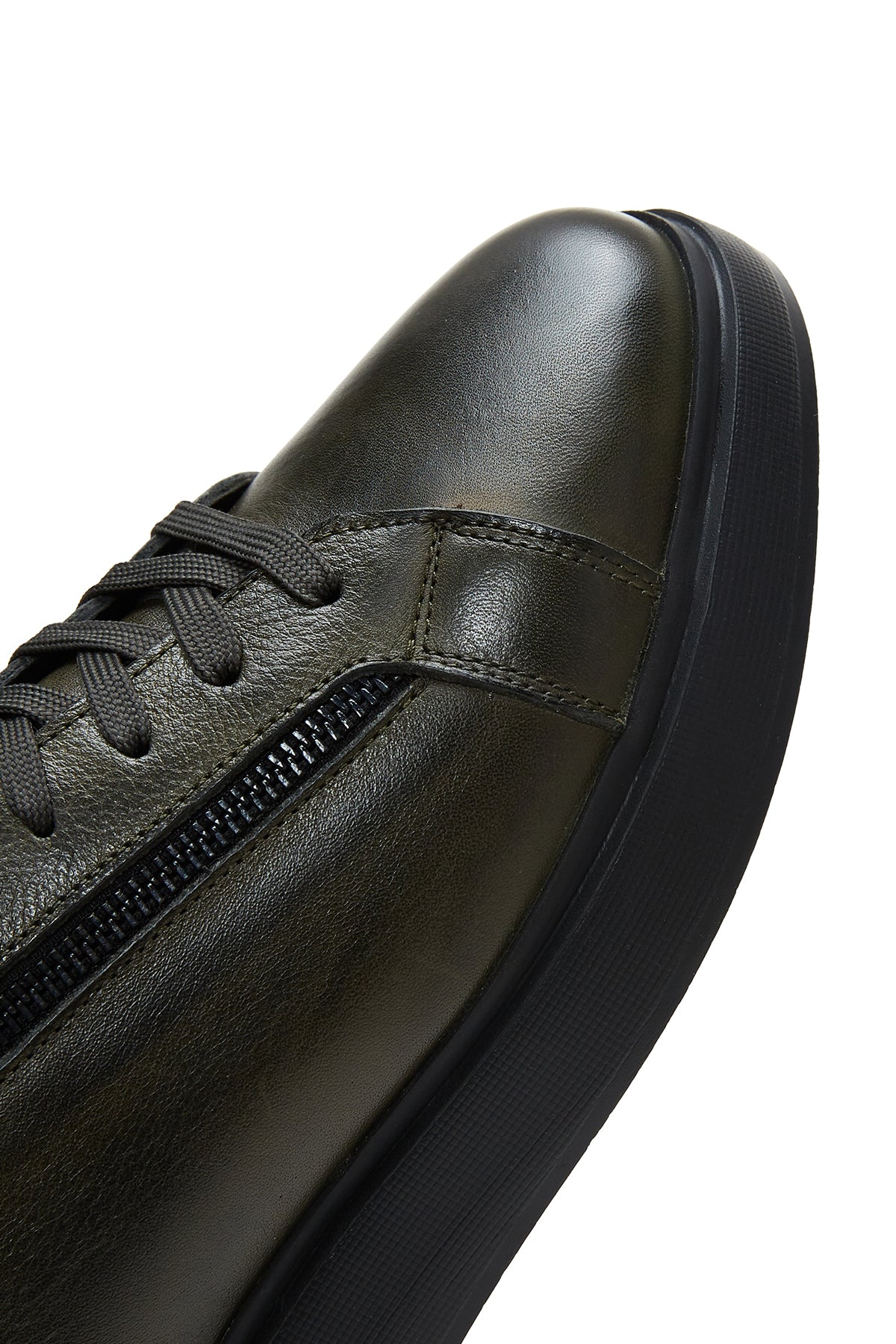 Erkek Haki Deri Sneaker - Image 8