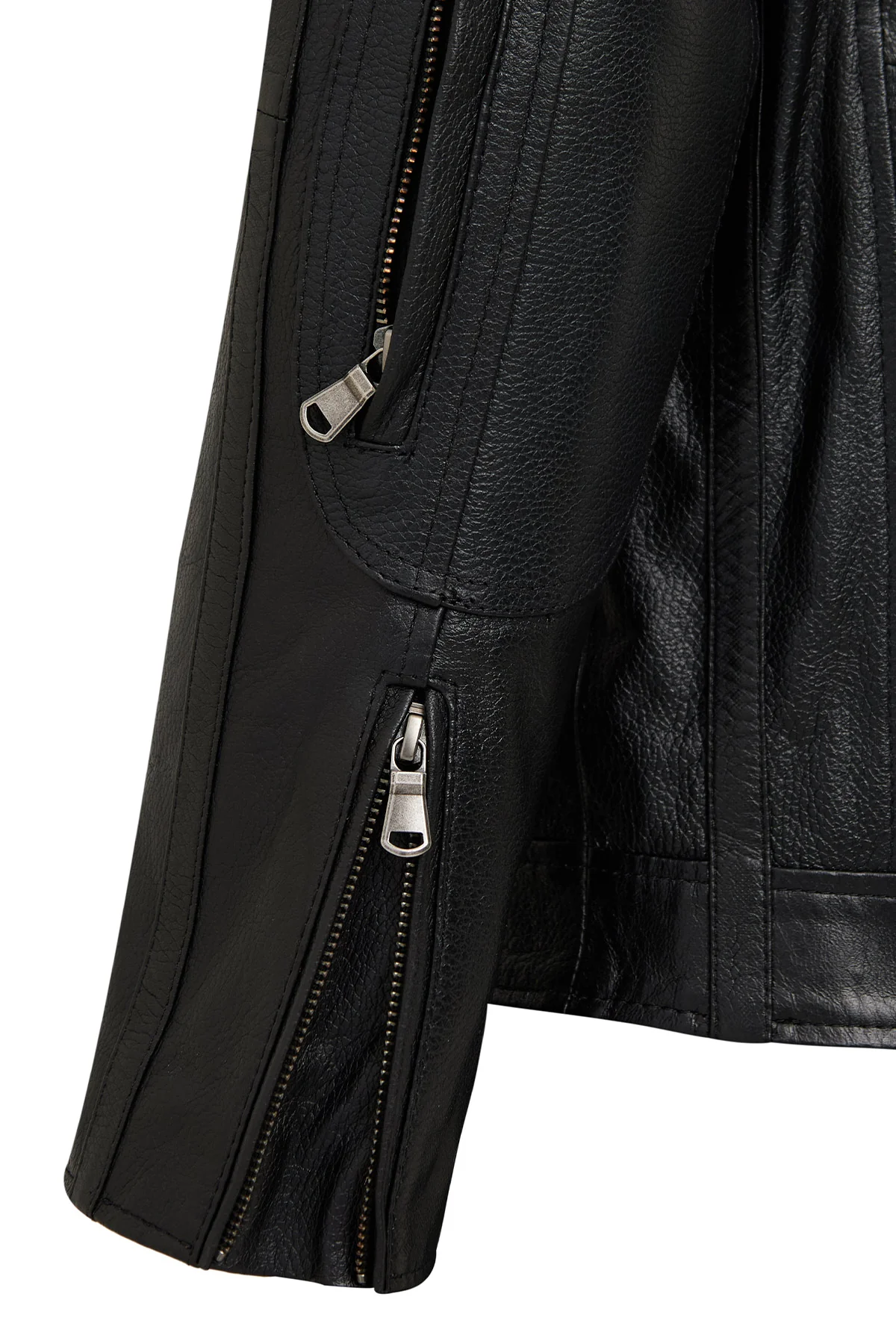 Middleton Erkek Siyah Slim-Fit Kısa Deri Ceket - Image 7
