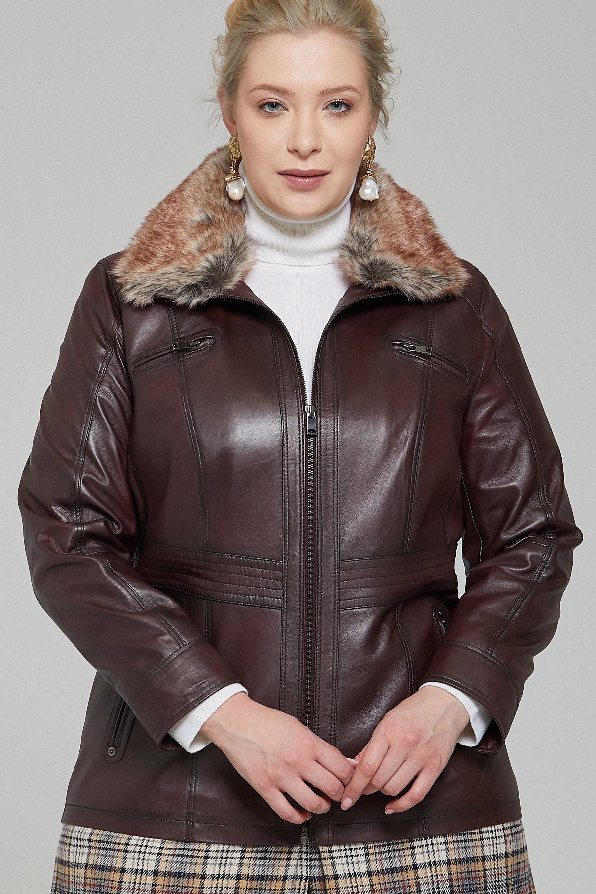 Mira (plus) Kadın Bordo Mont - Image 2