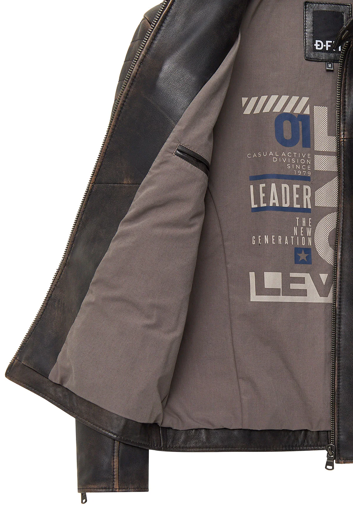 Morant Erkek Kahverengi Vintage Slim-Fit Deri Ceket - Image 14