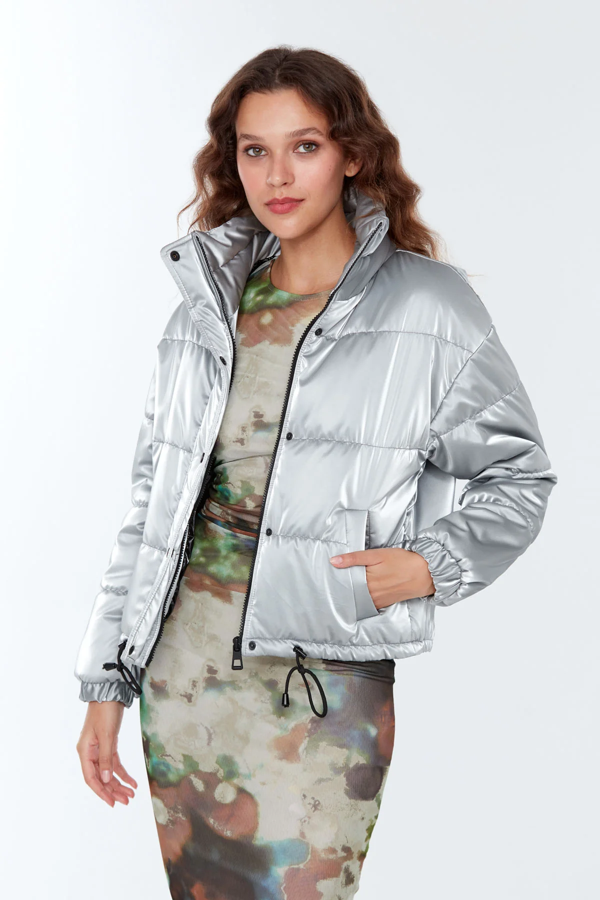 Oslo Kadın Gümüş Softwear Mont - Image 5