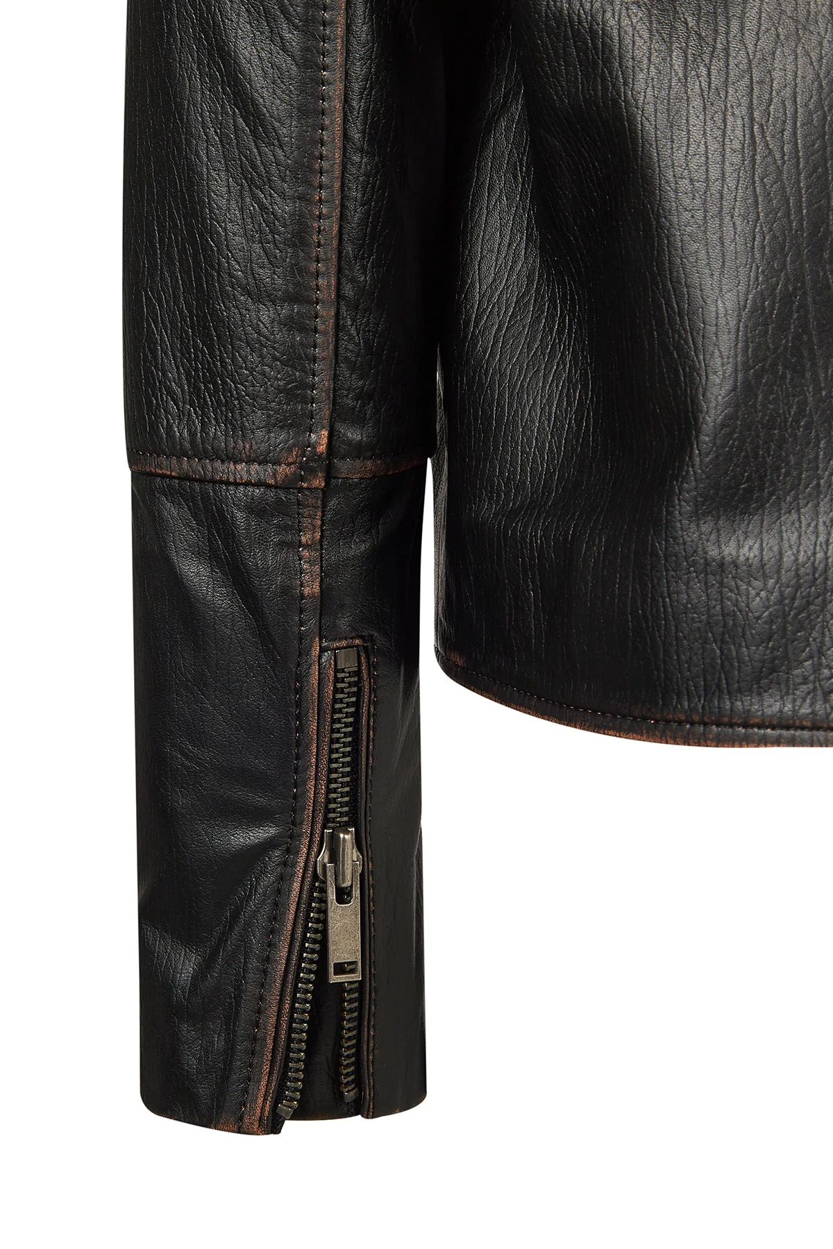 Oxford Kadın Siyah Biker Deri Ceket - Image 11