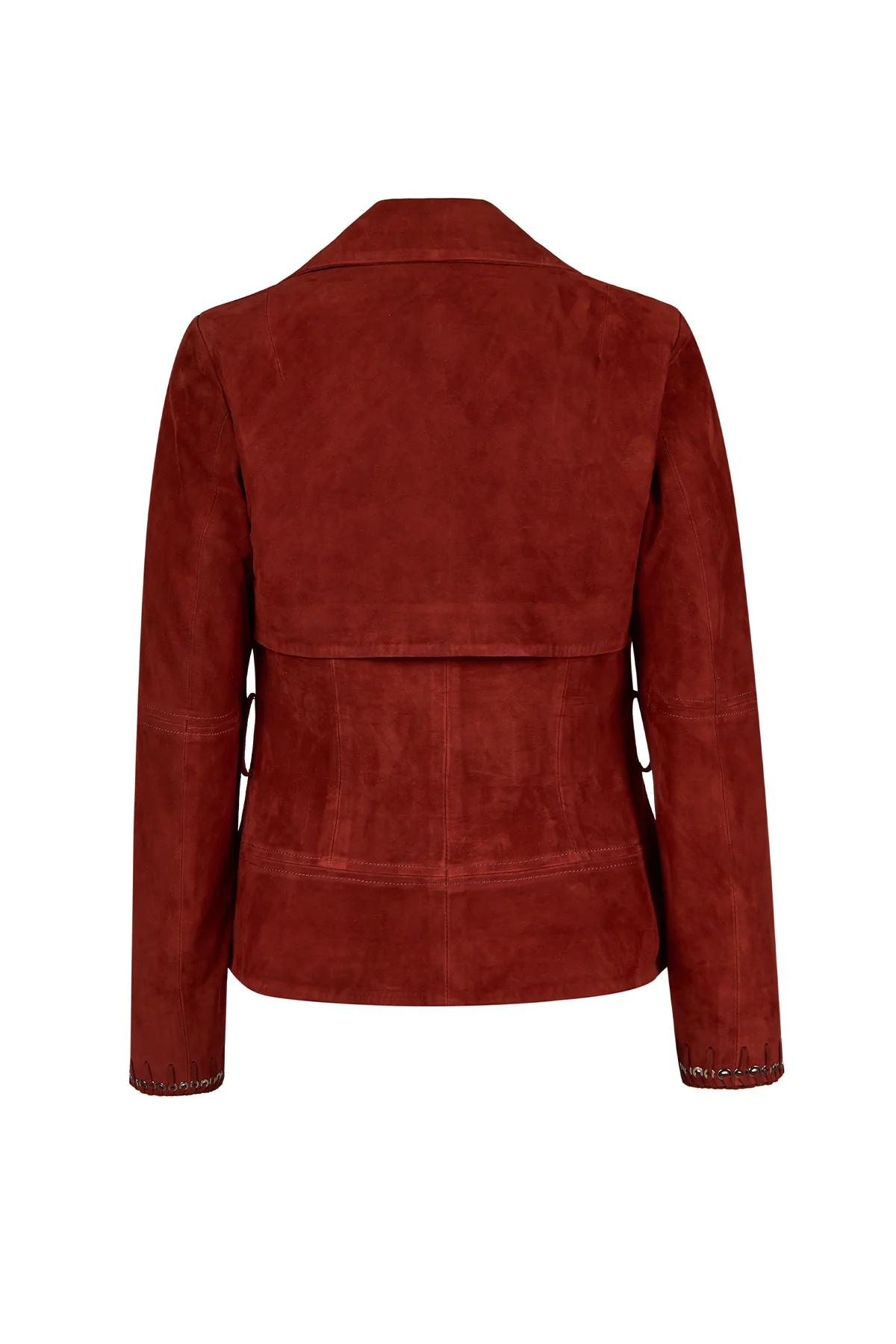 Patricia Kadın Bordo Biker Süet Deri Ceket - Image 5