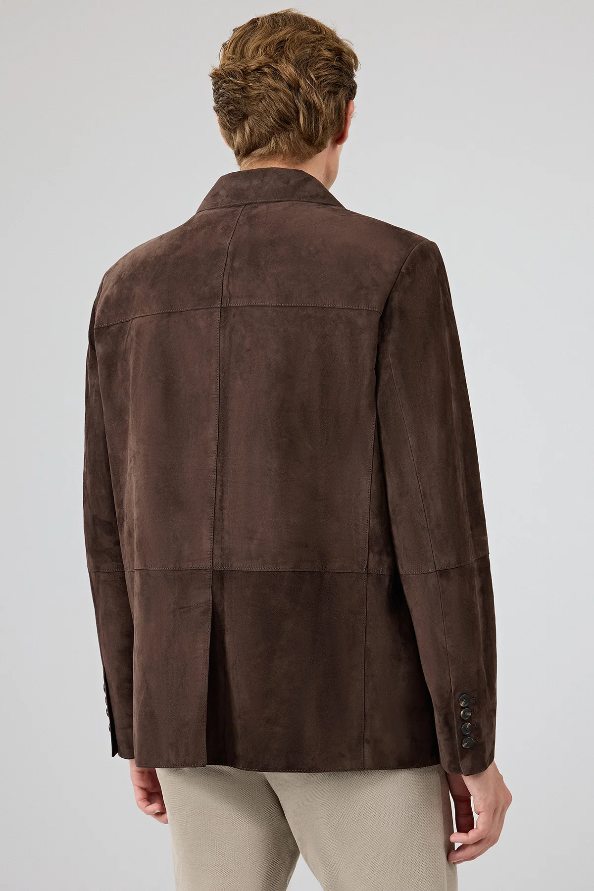 Rodrygo Erkek Kahverengi Blazer Süet Deri Ceket - Image 4