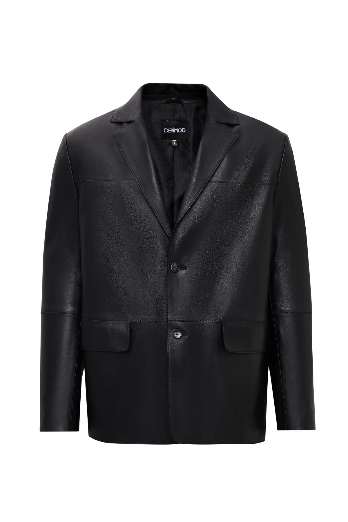 Rodrygo Erkek Siyah Blazer Deri Ceket - Image 3