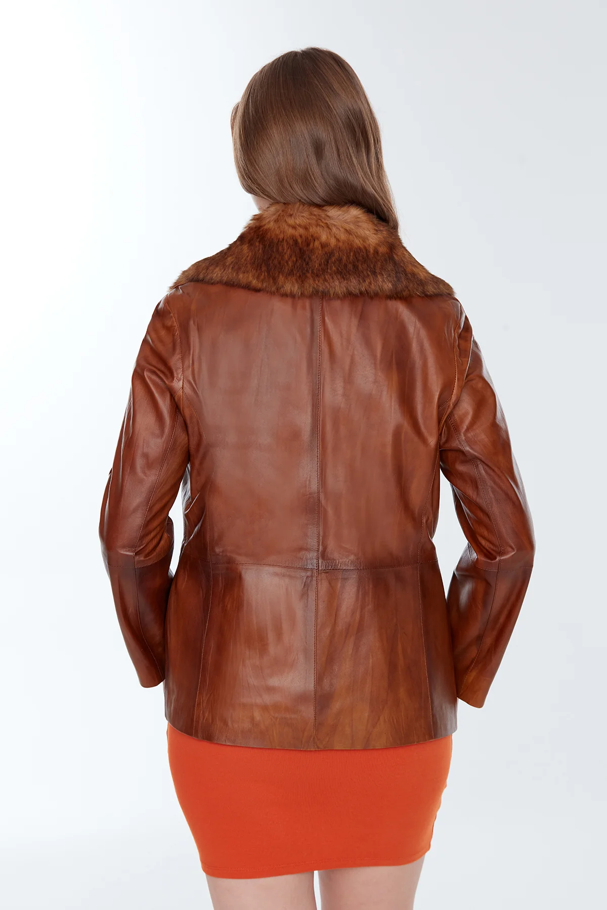 Samantha Kadın Camel Deri Mont - Image 5