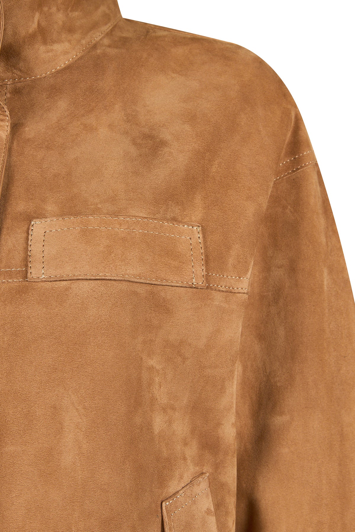 Sandiego Kadın Camel Oversize Süet Deri Ceket - Image 11