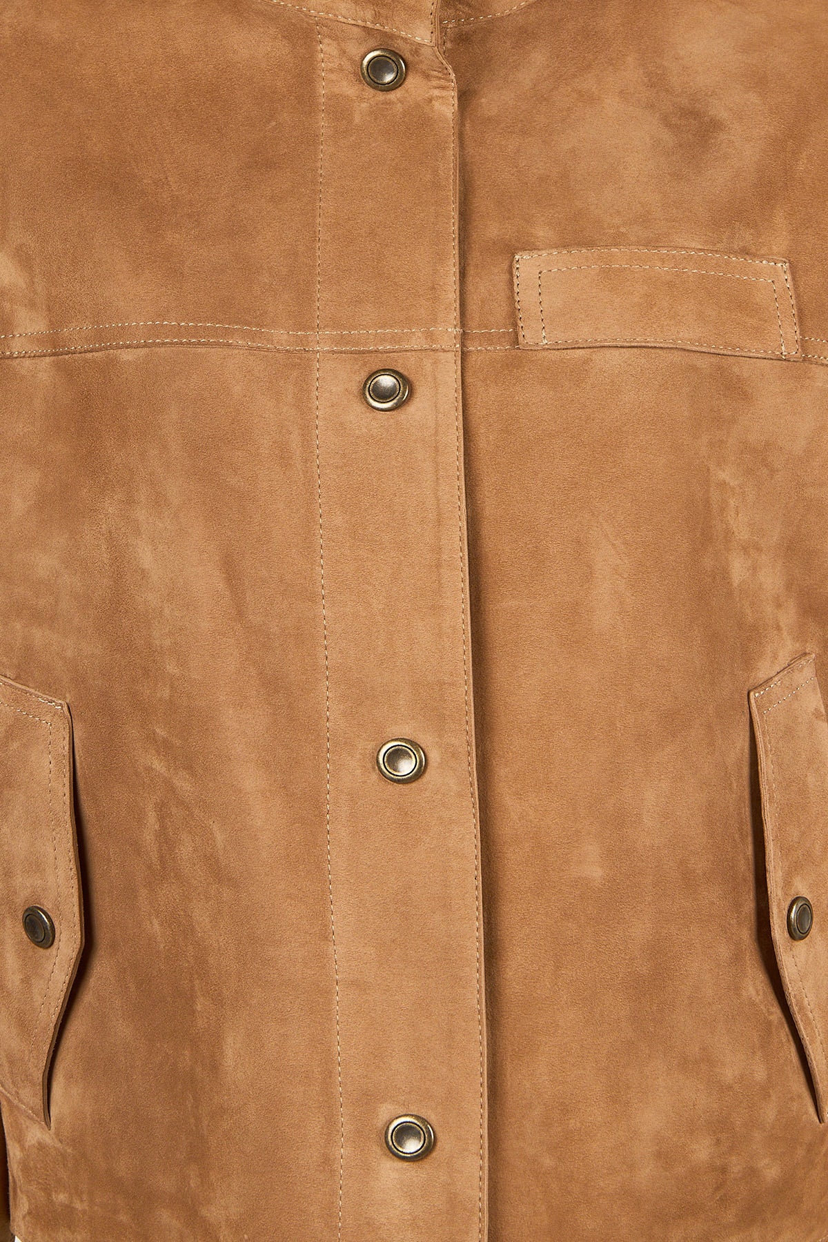 Sandiego Kadın Camel Oversize Süet Deri Ceket - Image 6