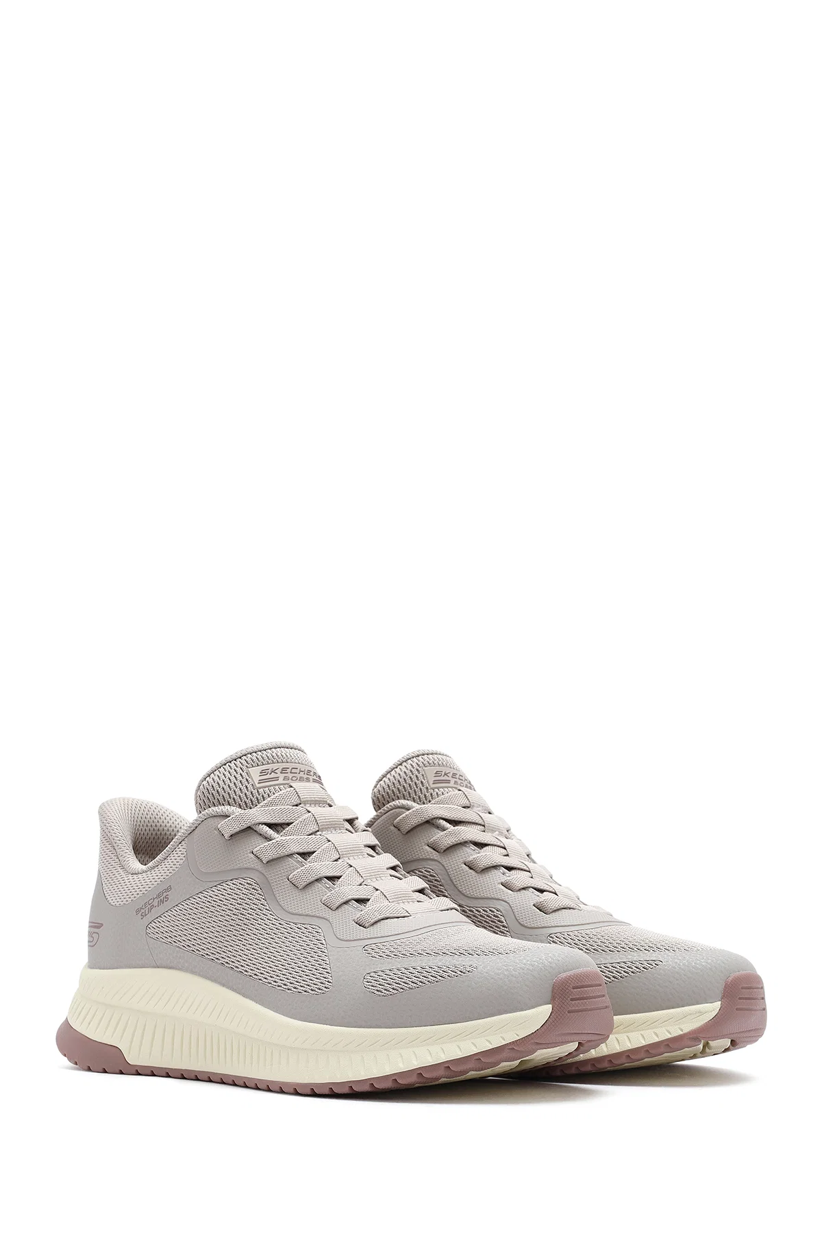 Skechers Erkek Bej Bobs Squad 4 Bağcıklı Kalın Tabanlı Kumaş Sneaker - Image 3