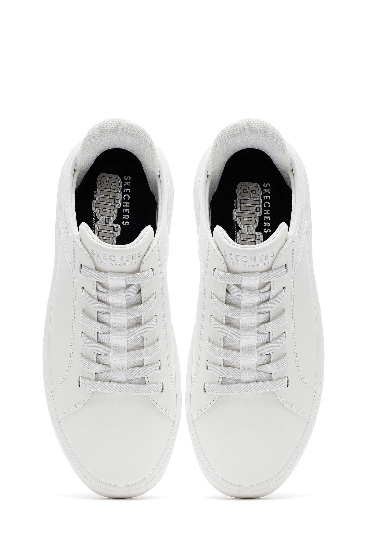Skechers Erkek Beyaz Court Break Bağcıklı Kalın Tabanlı Deri Sneaker - Image 7