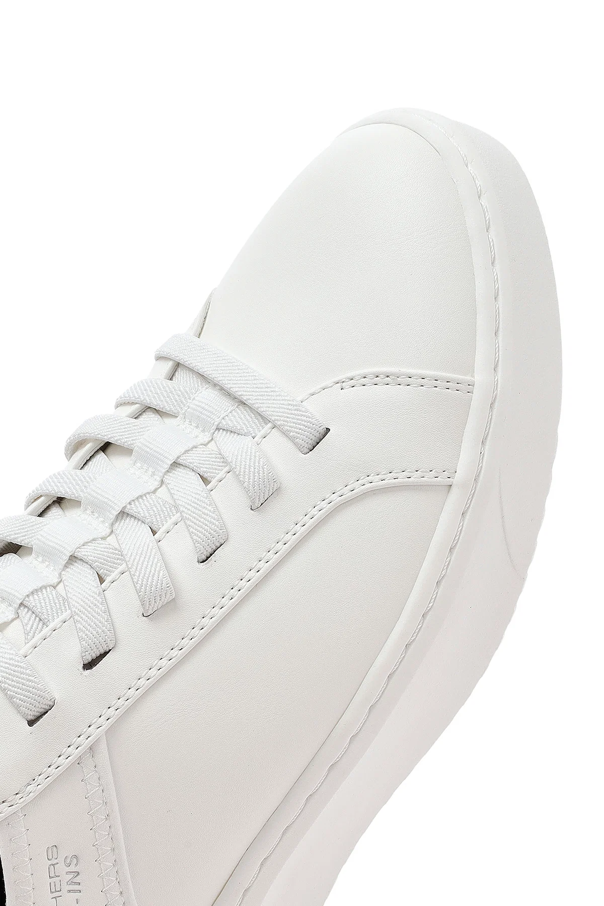 Skechers Erkek Beyaz Court Break Bağcıklı Kalın Tabanlı Deri Sneaker - Image 9