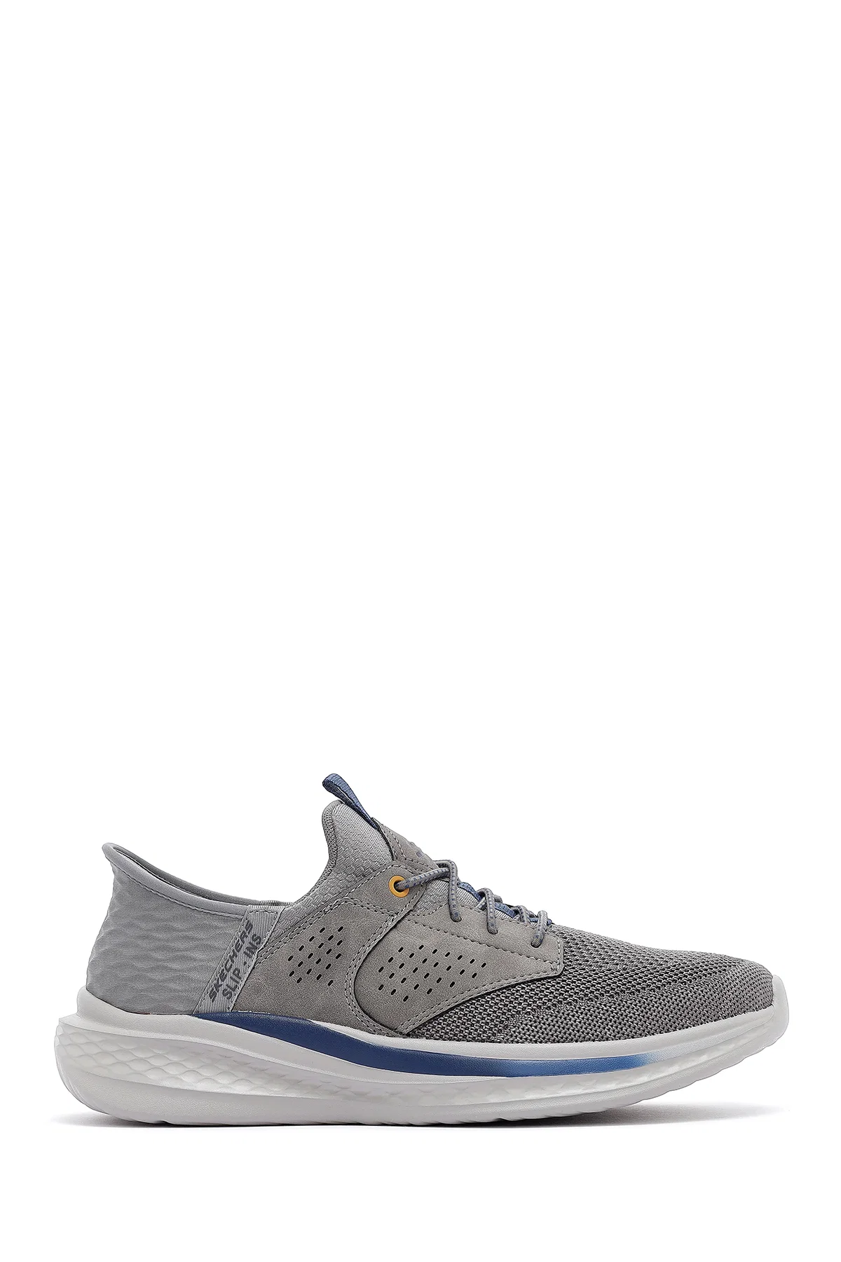 Skechers Erkek Gri Slade Bağcıklı Kalın Tabanlı Kumaş Sneaker