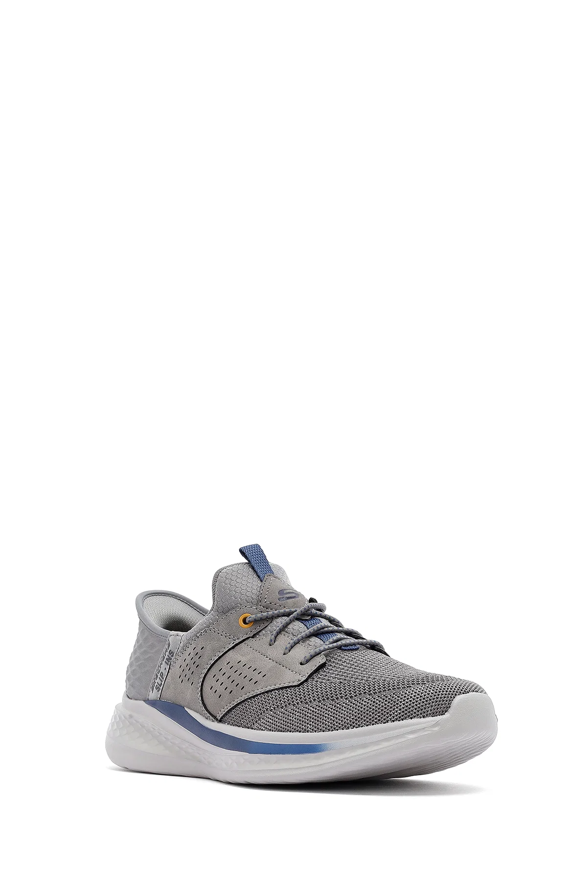 Skechers Erkek Gri Slade Bağcıklı Kalın Tabanlı Kumaş Sneaker - Image 6