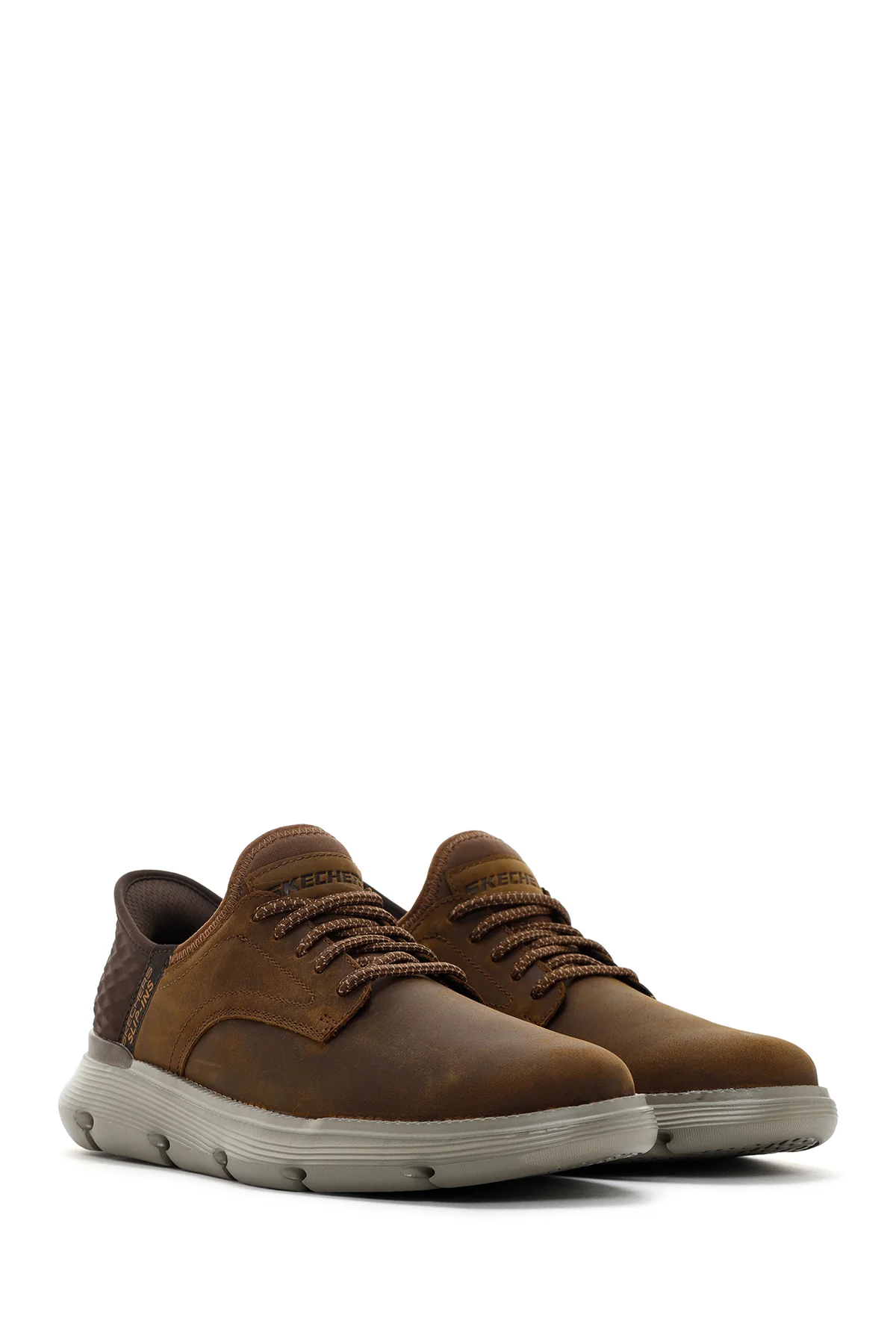 Skechers Erkek Kahverengi Garza Gervin Deri Sneaker - Image 3