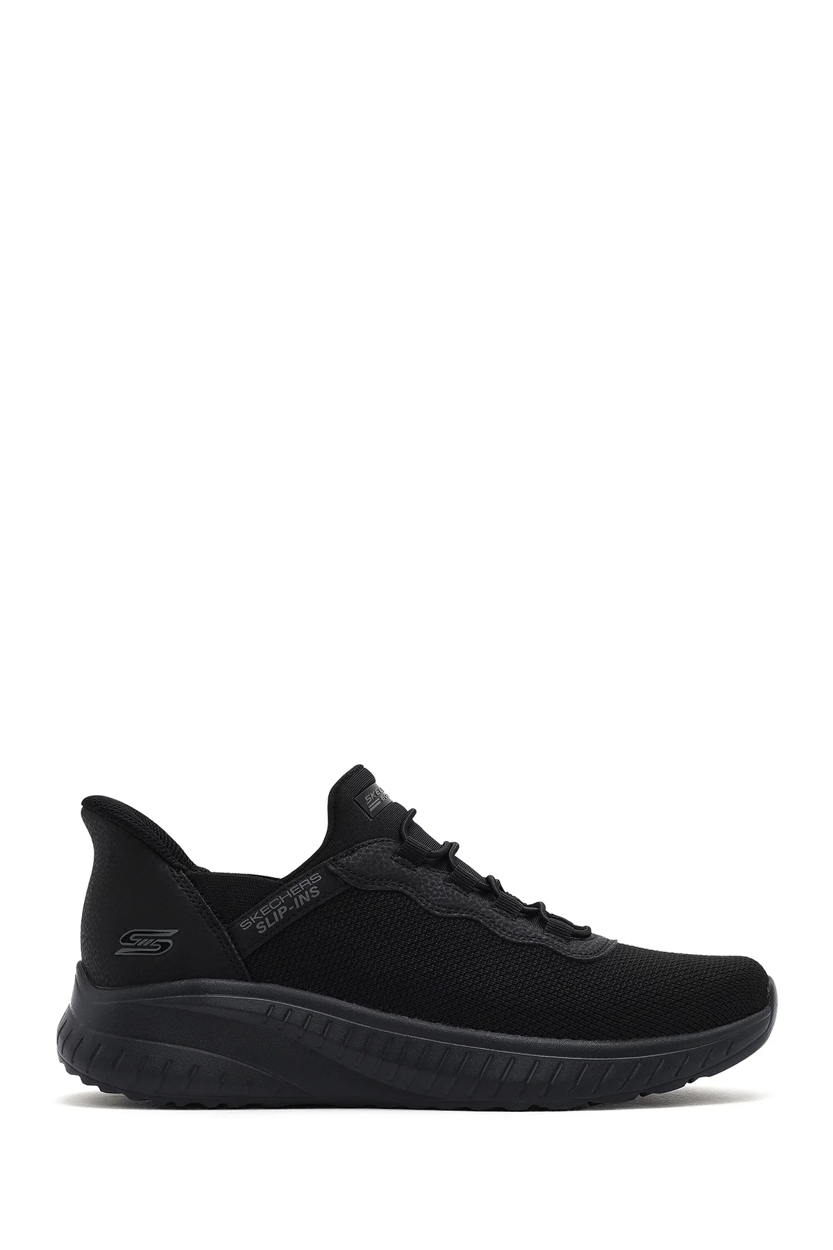 Skechers Erkek Siyah Bobs Squad Bağcıklı Kalın Tabanlı Kumaş Sneaker