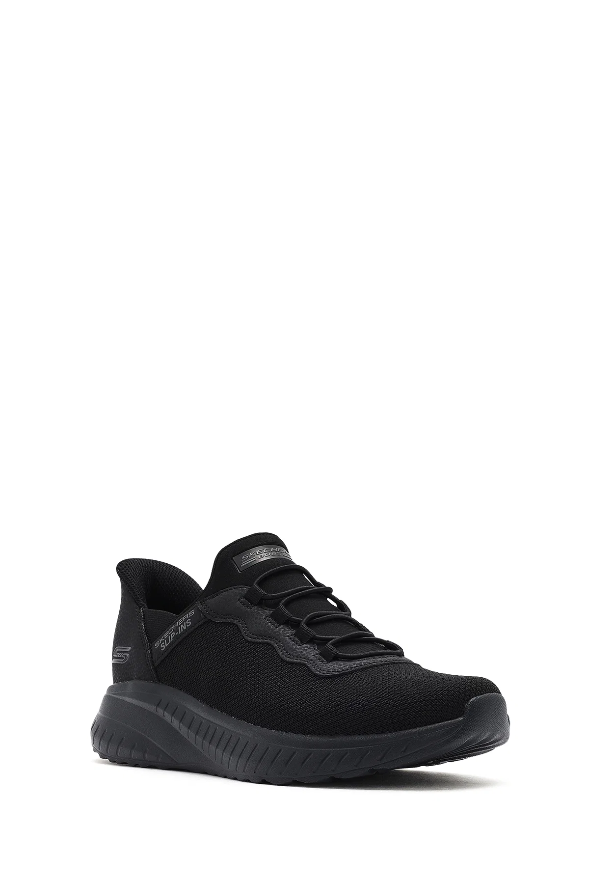 Skechers Erkek Siyah Bobs Squad Bağcıklı Kalın Tabanlı Kumaş Sneaker - Image 6