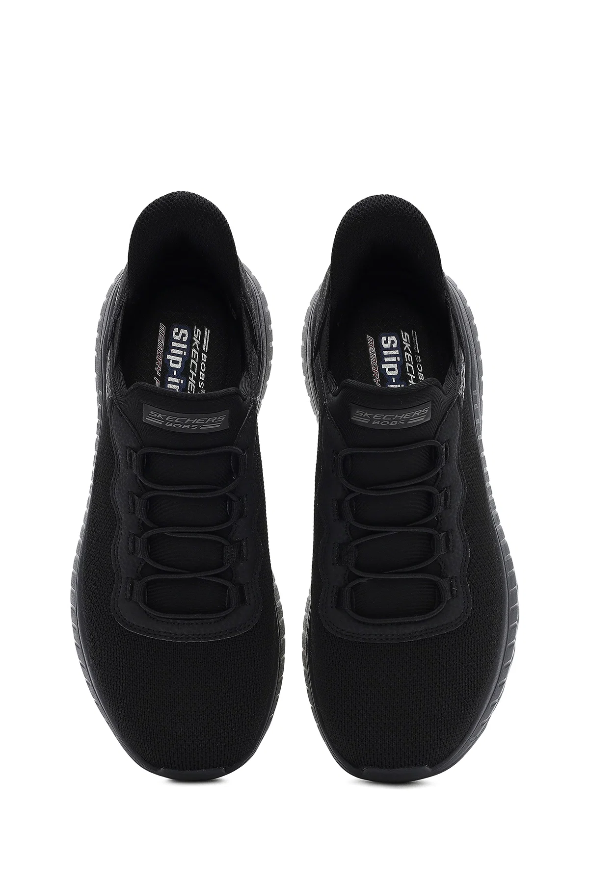 Skechers Erkek Siyah Bobs Squad Bağcıklı Kalın Tabanlı Kumaş Sneaker - Image 7