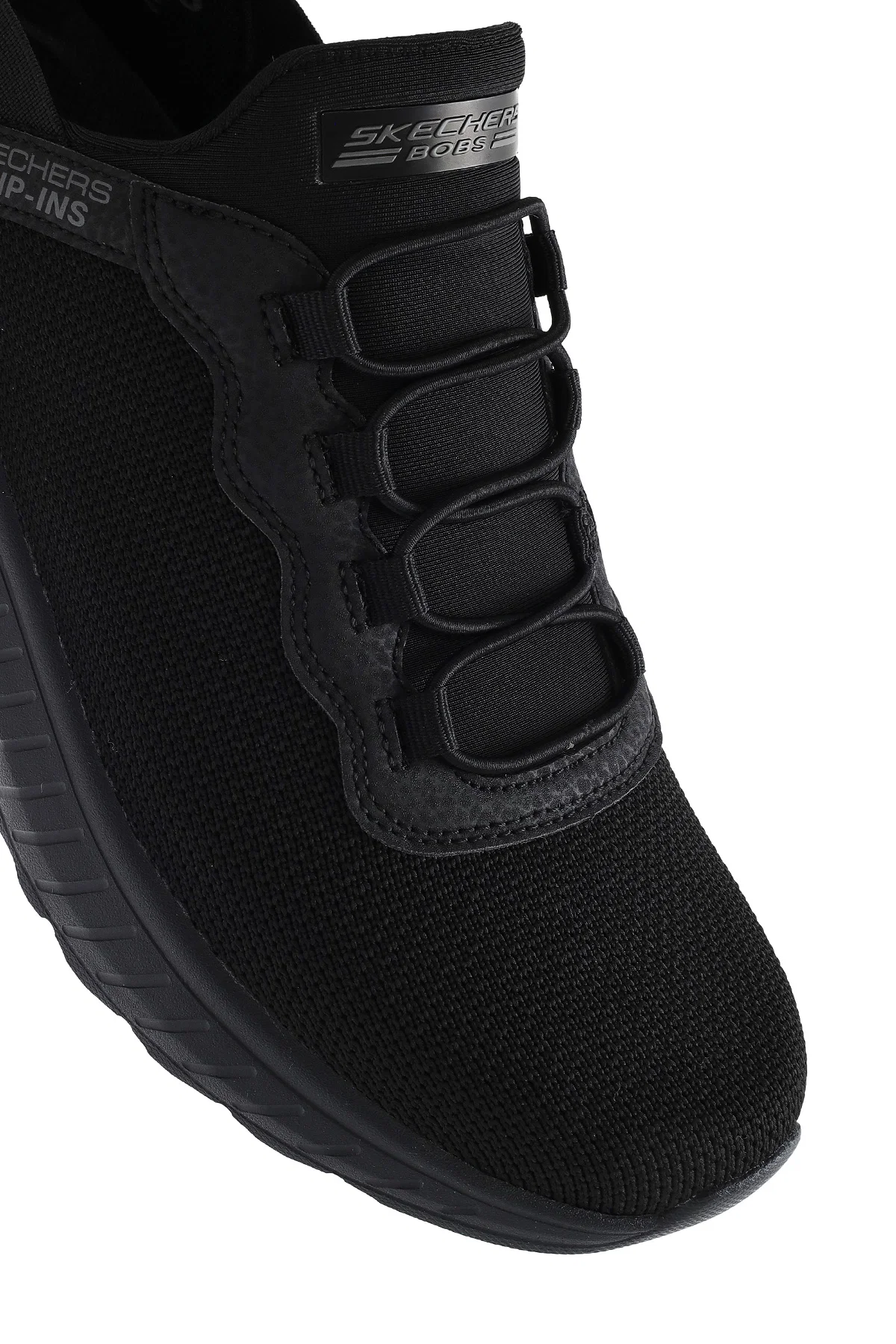 Skechers Erkek Siyah Bobs Squad Bağcıklı Kalın Tabanlı Kumaş Sneaker - Image 9