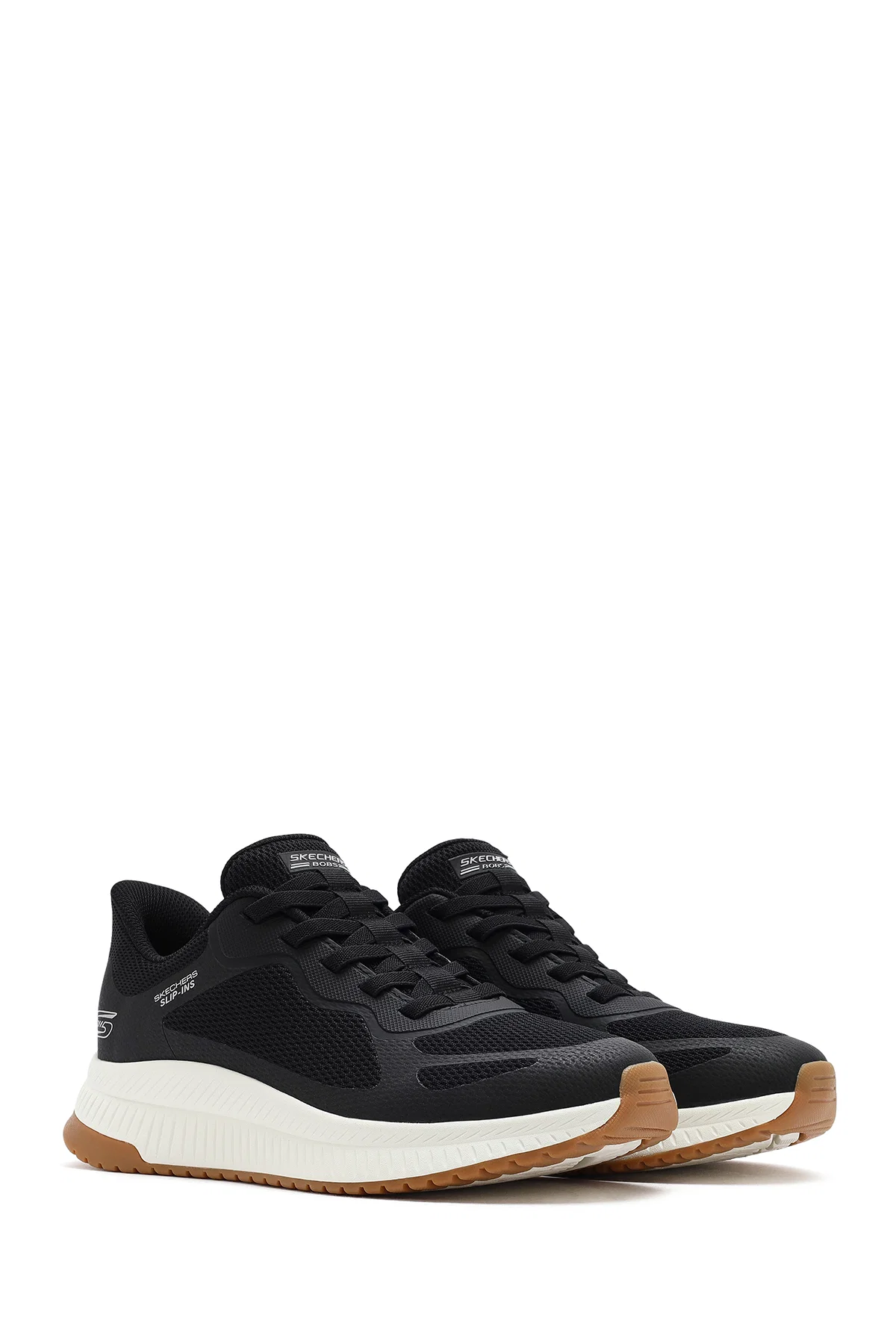 Skechers Erkek Siyah Bobs Squad Bağcıklı Kalın Tabanlı Kumaş Sneaker - Image 3