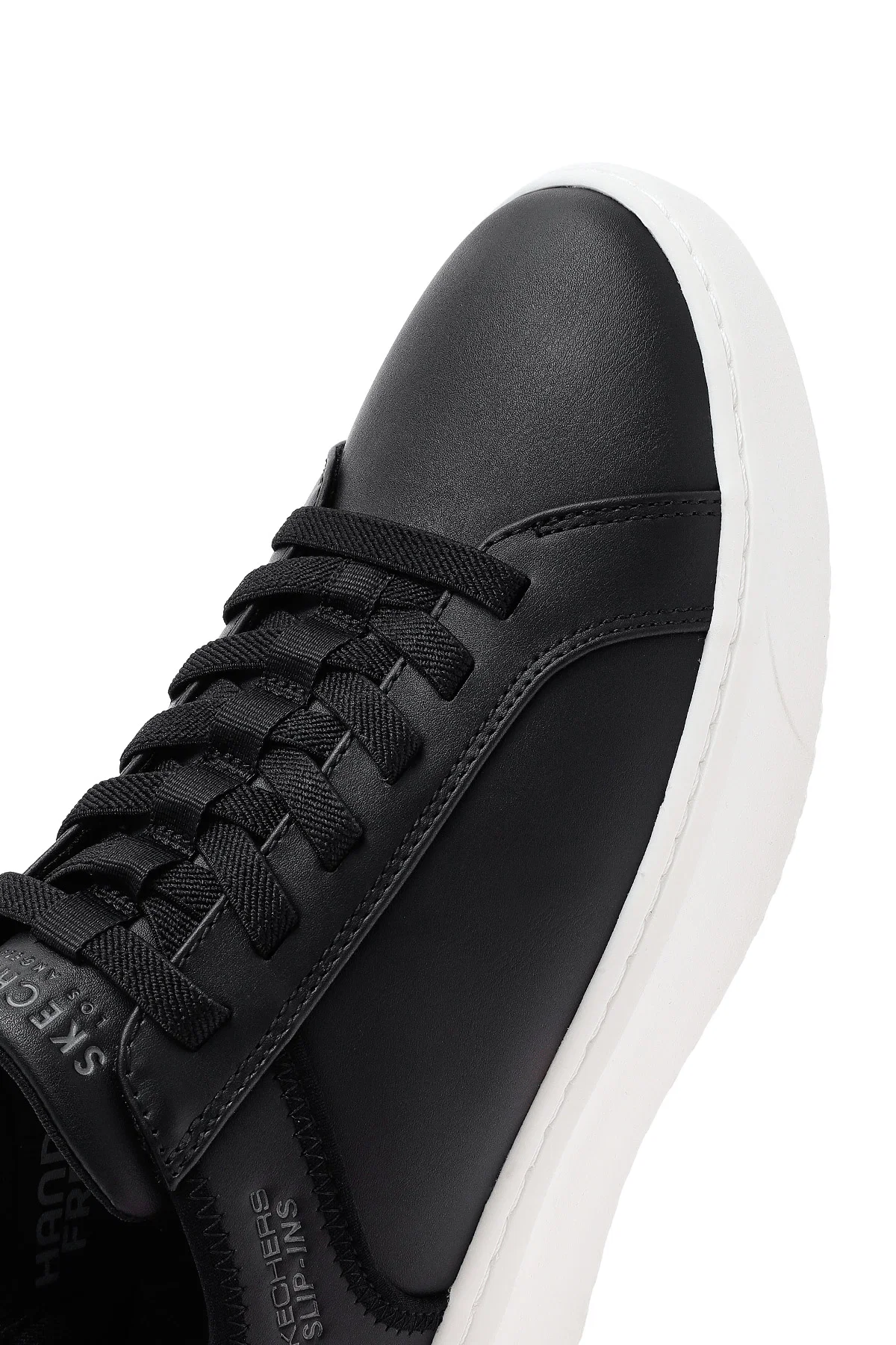 Skechers Erkek Siyah Court Break Bağcıklı Kalın Tabanlı Deri Sneaker - Image 10