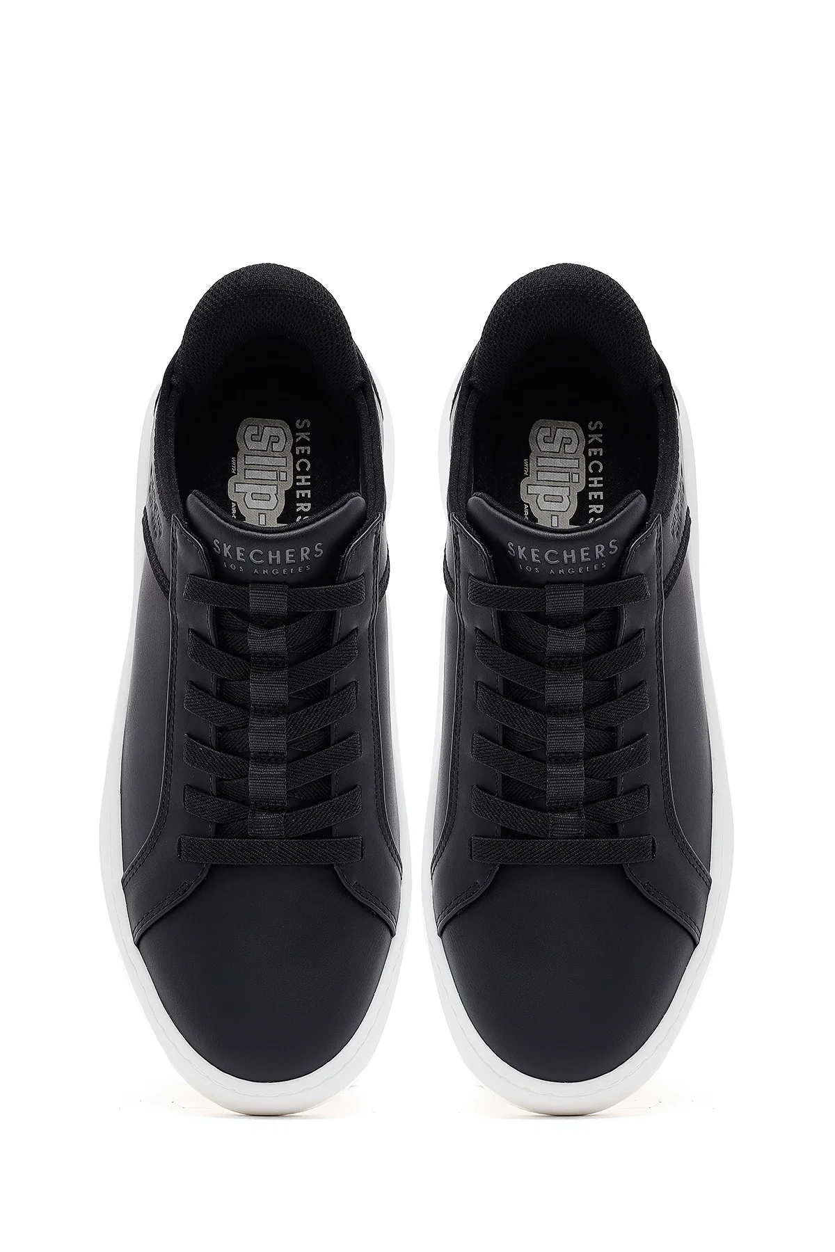 Skechers Erkek Siyah Court Break Bağcıklı Kalın Tabanlı Deri Sneaker - Image 7
