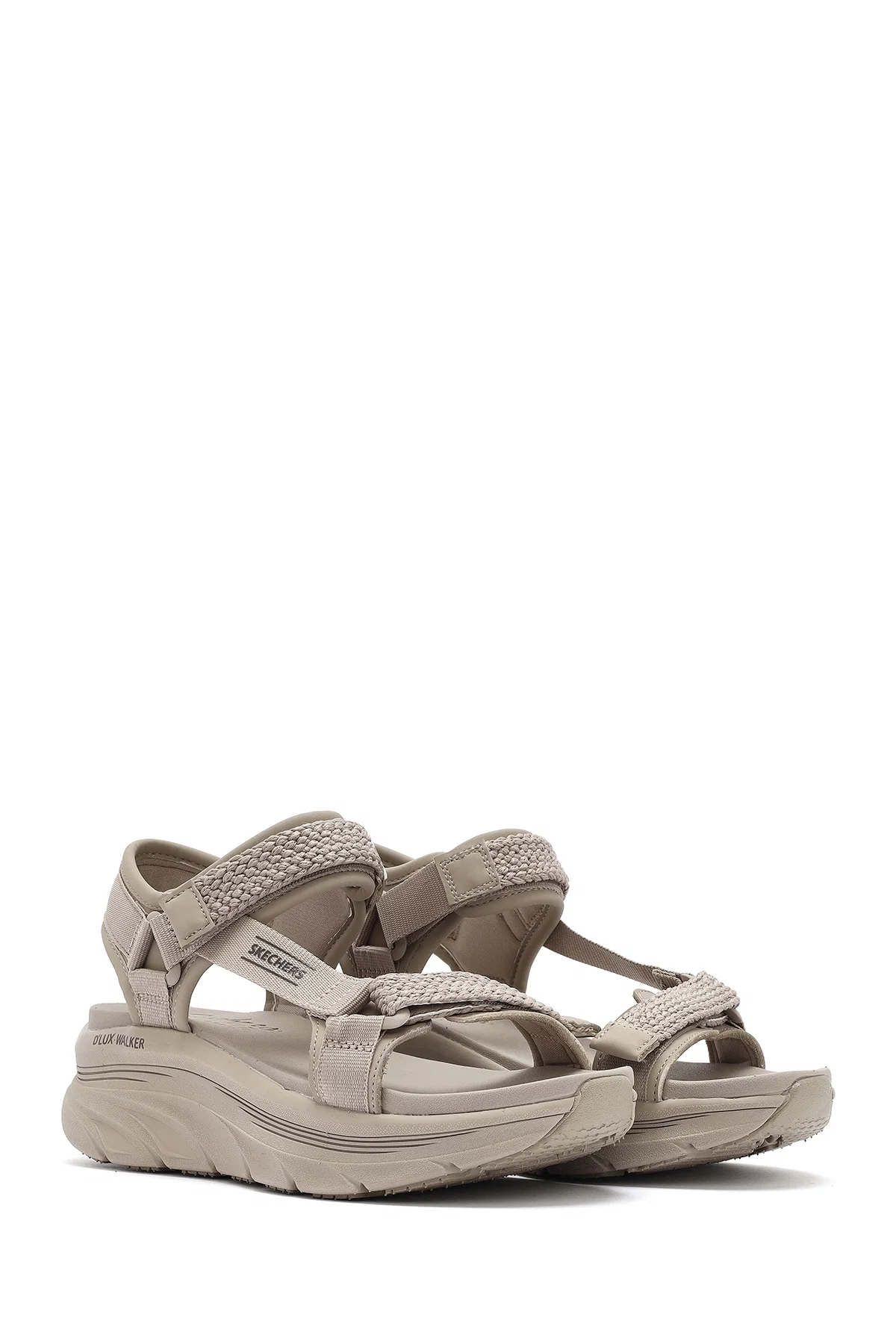 Skechers Kadın Bej D'lux Walker - Pretty Field Kalın Tabanlı Sandalet - Image 3