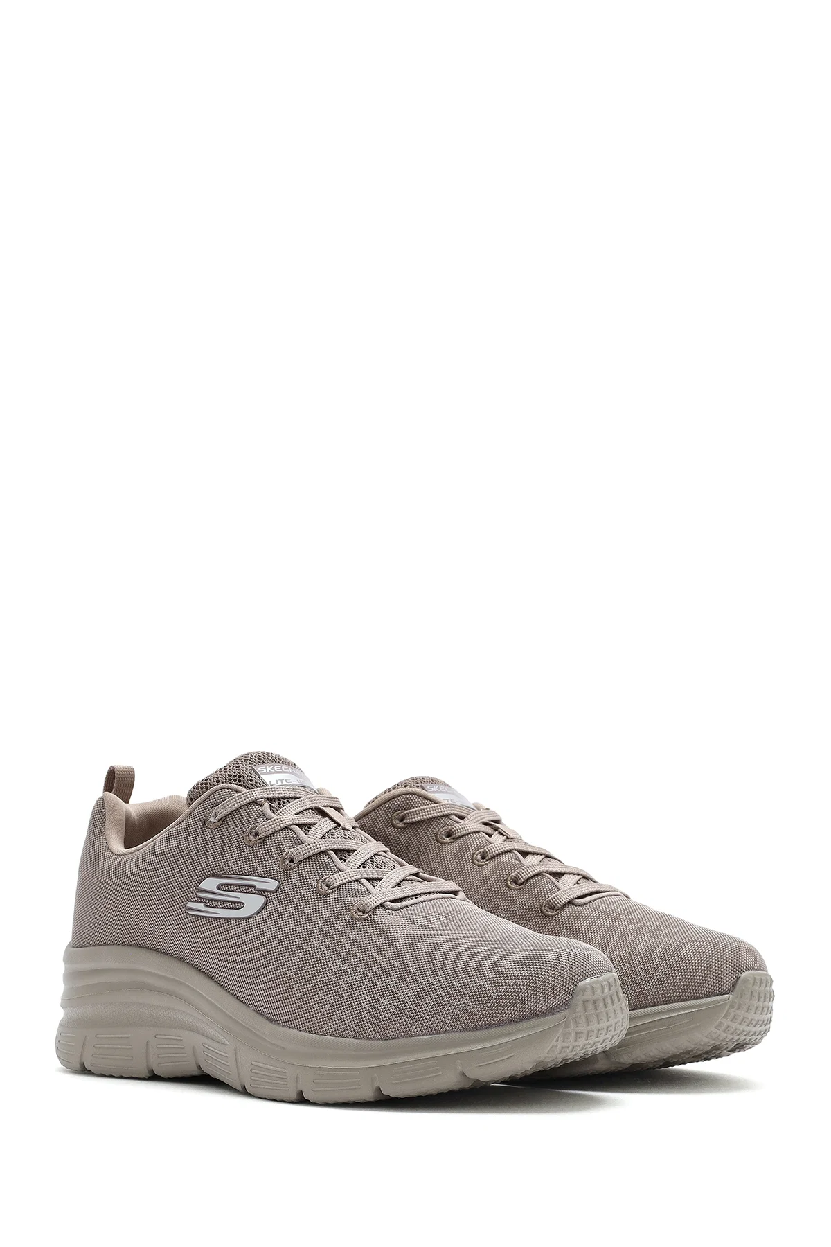 Skechers Kadın Bej Fashion Fit Bağcıklı Kumaş Sneaker - Image 3