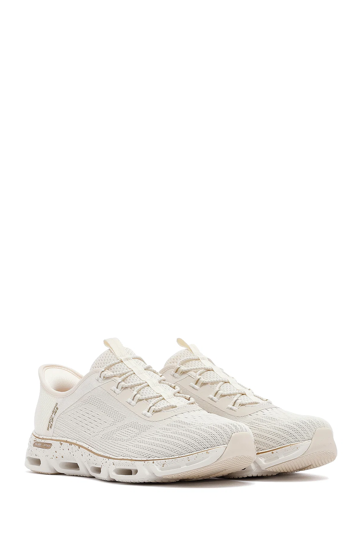 Skechers Kadın Bej Glide Step Gratify Bağcıklı Kumaş Sneaker - Image 3