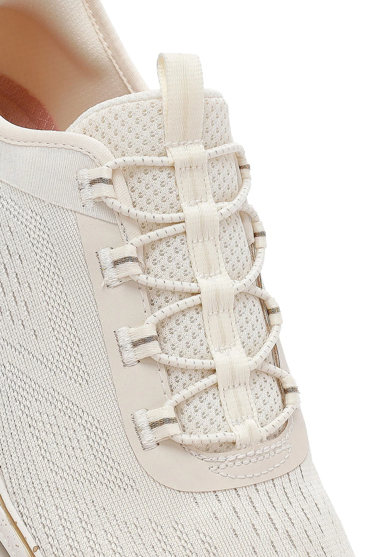 Skechers Kadın Bej Glide Step Gratify Bağcıklı Kumaş Sneaker - Image 8