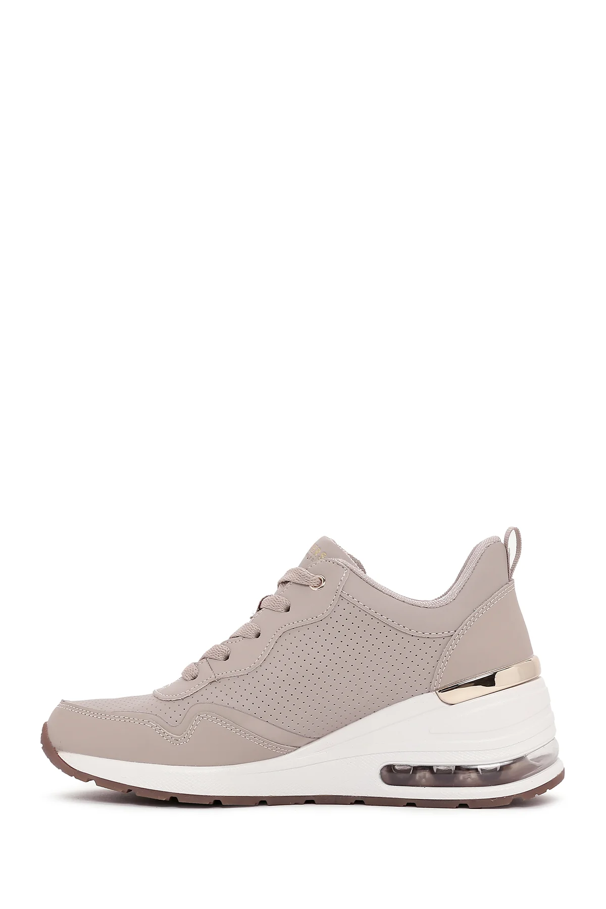 Skechers Kadın Bej Million Air-Hotter Air Kalın Tabanlı Dolgu Topuklu Sneaker - Image 2