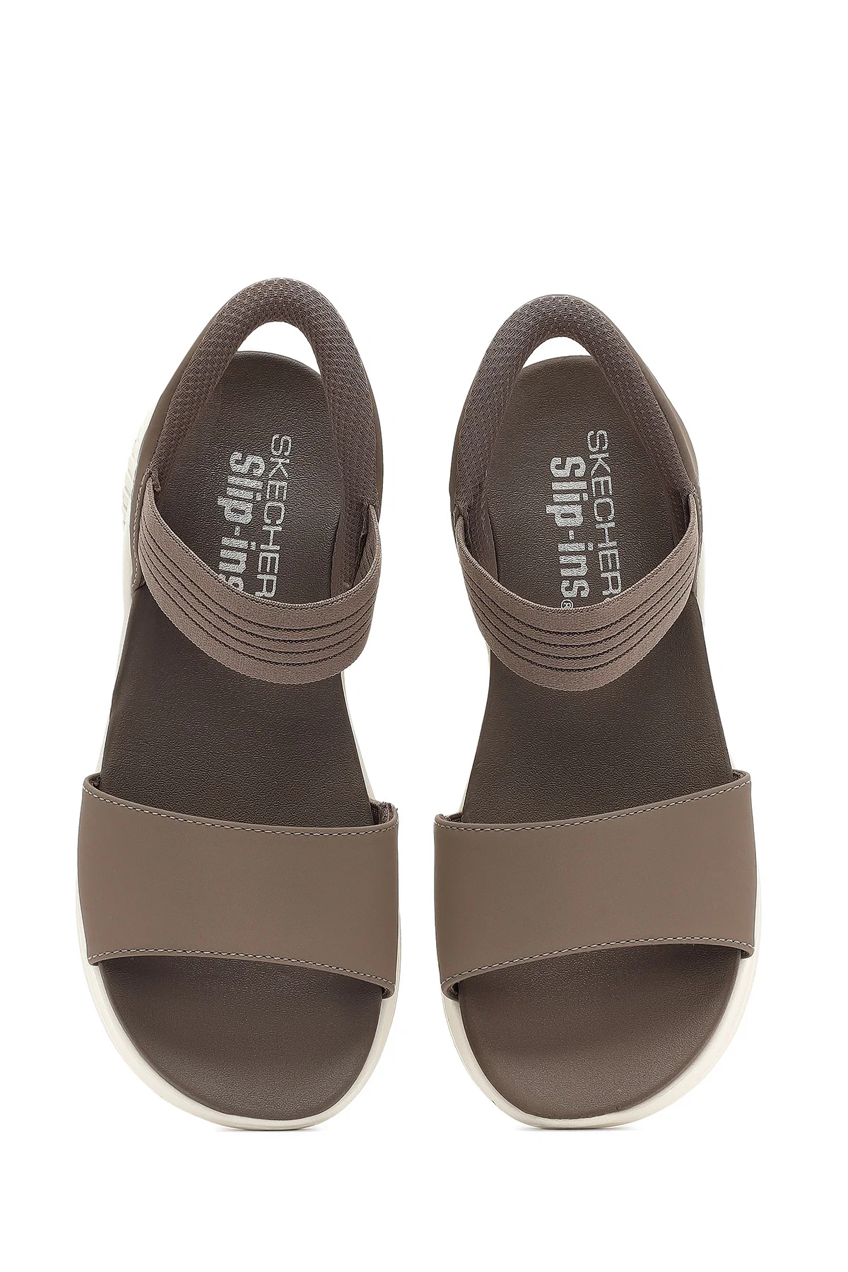 Skechers Kadın Bej Ultra Flex 3.0 - Summerville Kalın Tabanlı Kumaş Sandalet - Image 7
