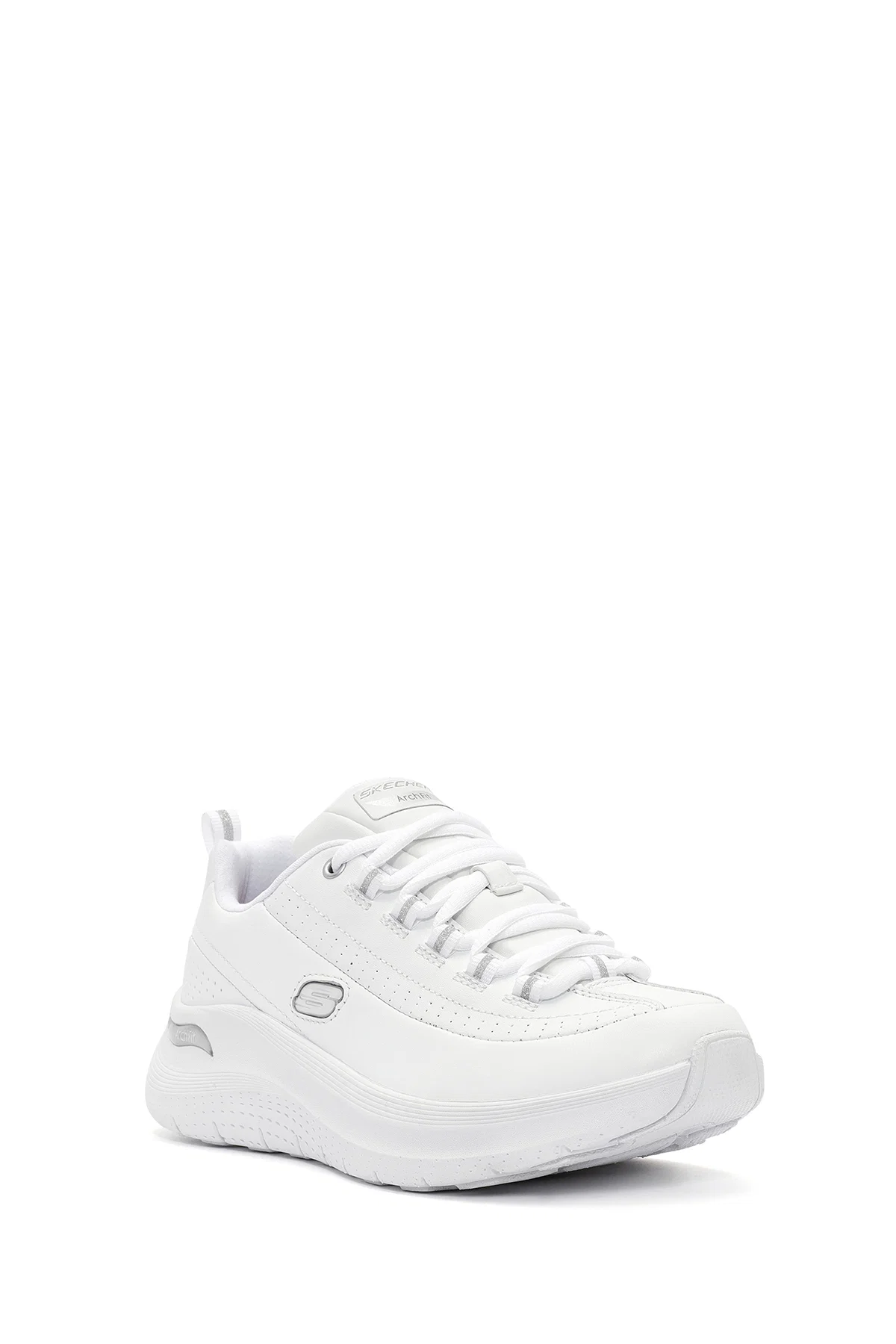 Skechers Kadın Beyaz Arch Fit Bağcıklı Kalın Tabanlı Sneaker - Image 6