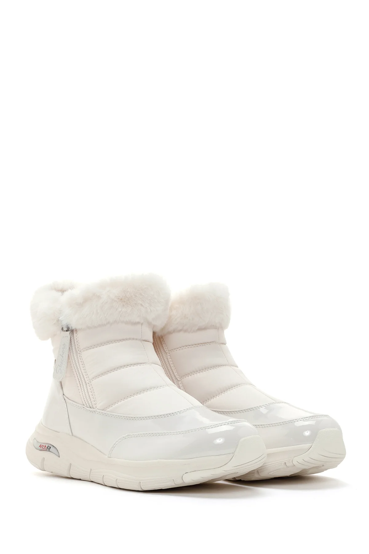 Skechers Kadın Beyaz Arch Fit Smooth - Cool Puff Rugan Kalın Tabanlı Bot - Image 4