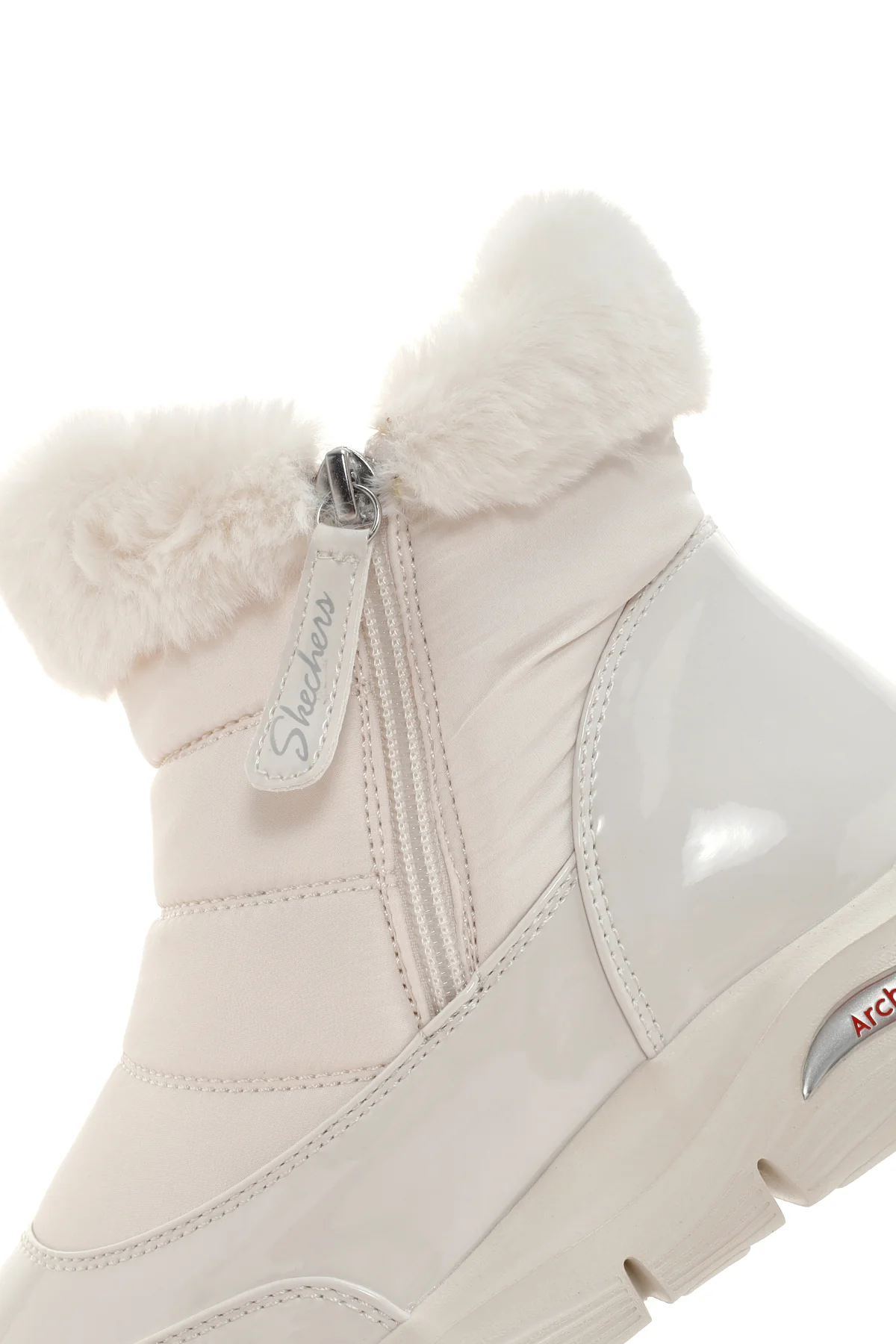 Skechers Kadın Beyaz Arch Fit Smooth - Cool Puff Rugan Kalın Tabanlı Bot - Image 7