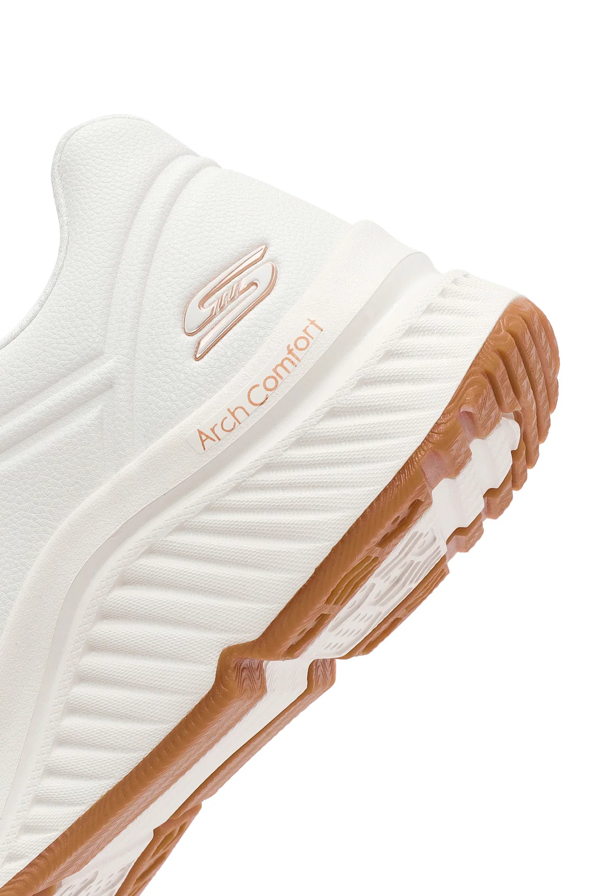 Skechers Kadın Beyaz Bobs Arch Comfort Bağcıklı Kalın Tabanlı Deri Sneaker - Image 10