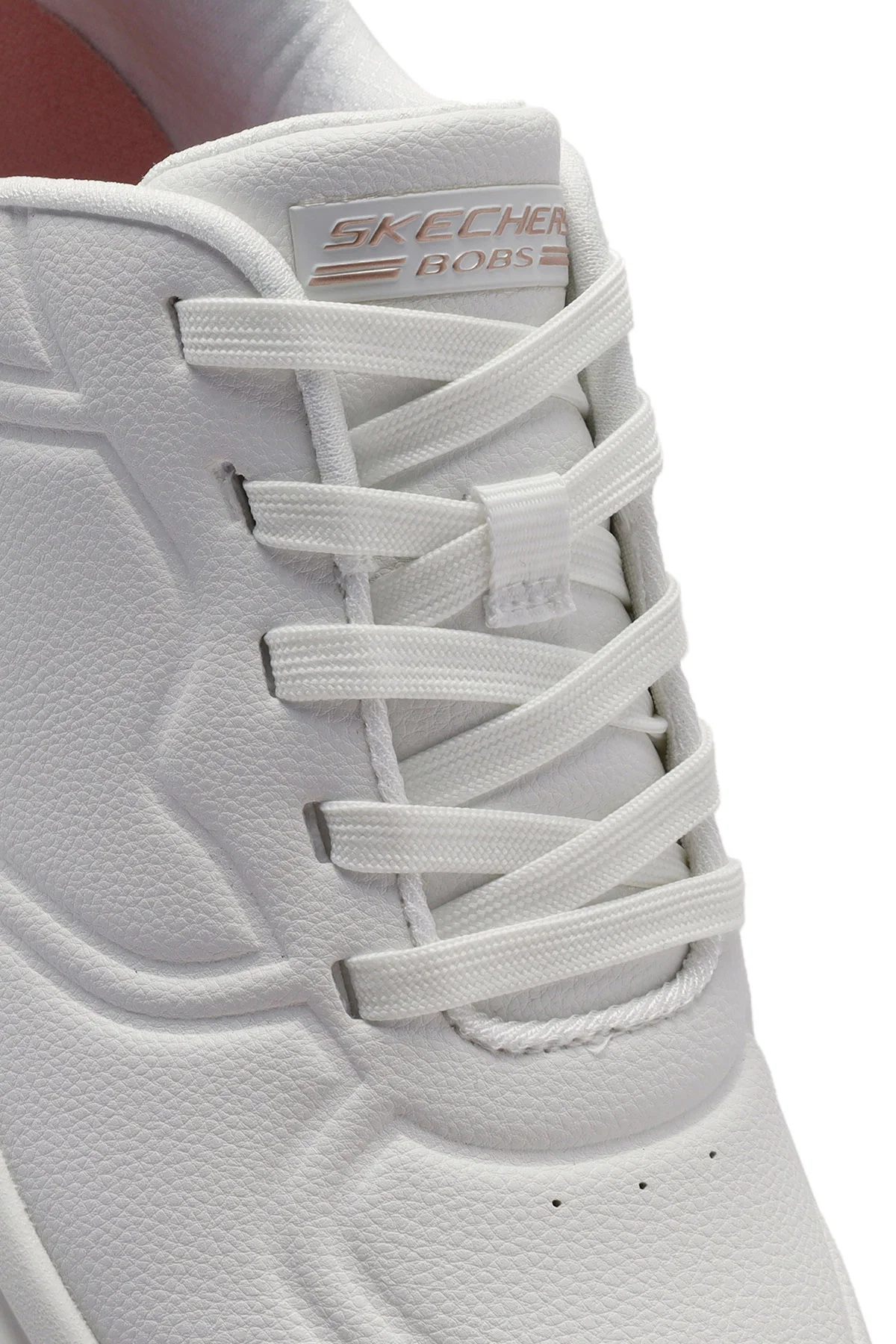 Skechers Kadın Beyaz Bobs Arch Comfort Bağcıklı Kalın Tabanlı Deri Sneaker - Image 12