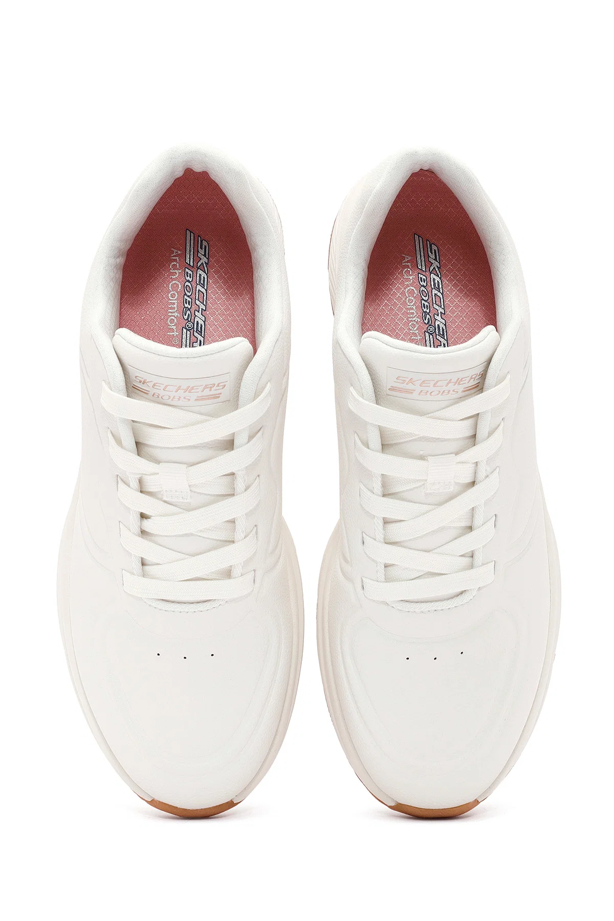 Skechers Kadın Beyaz Bobs Arch Comfort Bağcıklı Kalın Tabanlı Deri Sneaker - Image 6