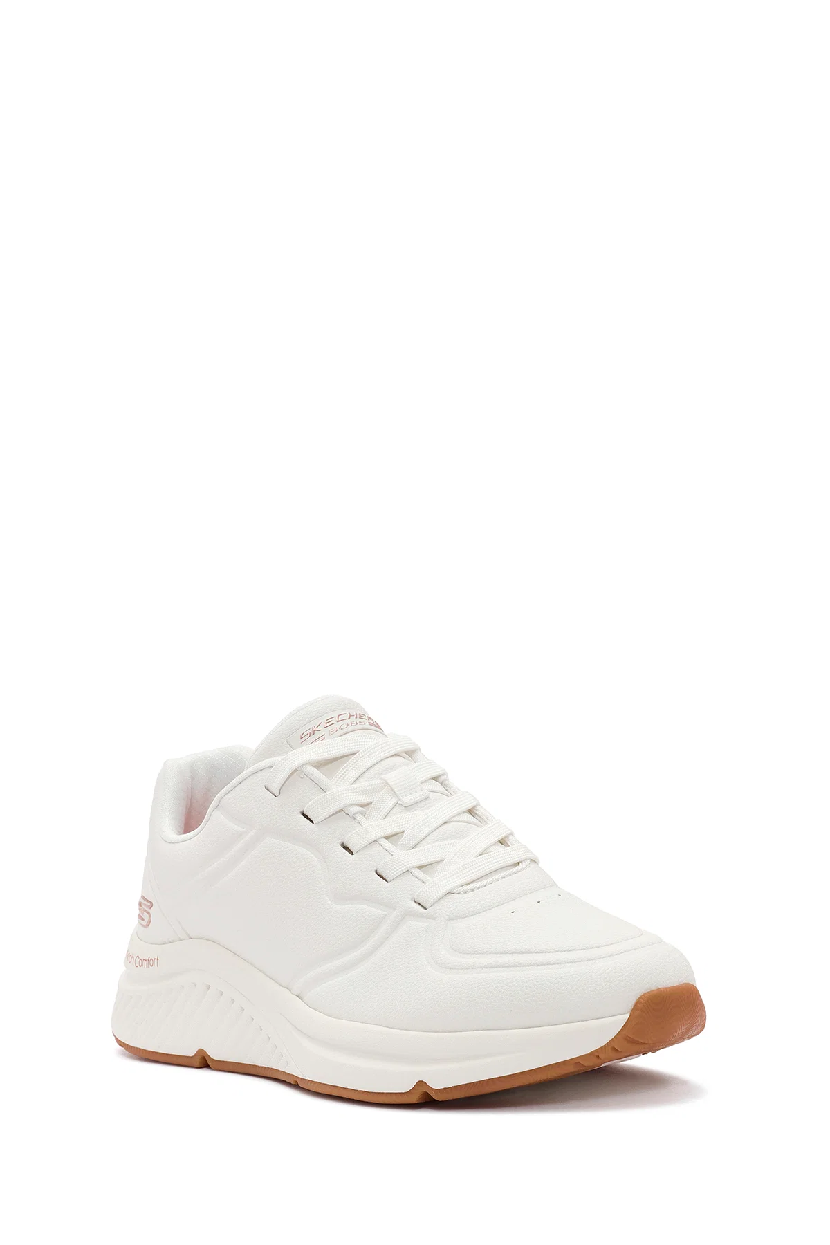 Skechers Kadın Beyaz Bobs Arch Comfort Bağcıklı Kalın Tabanlı Deri Sneaker - Image 7