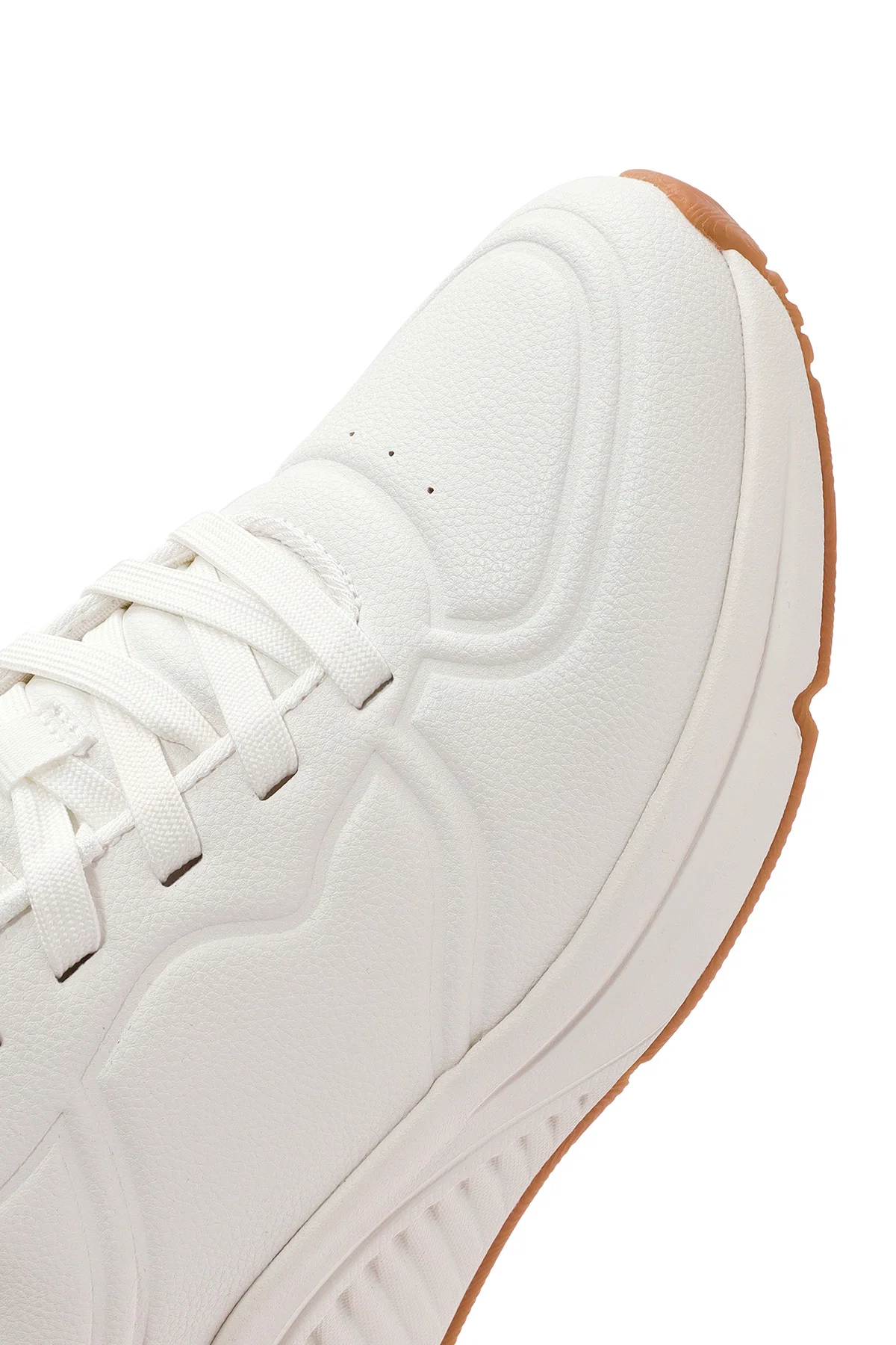 Skechers Kadın Beyaz Bobs Arch Comfort Bağcıklı Kalın Tabanlı Deri Sneaker - Image 9