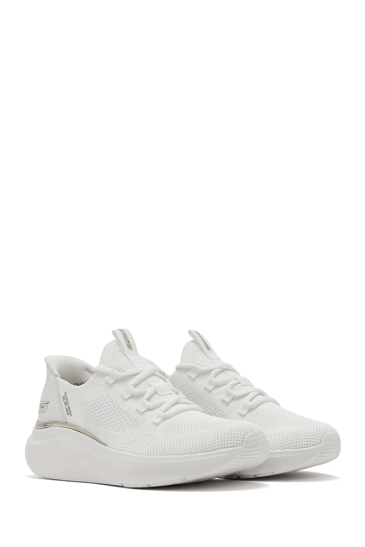 Skechers Kadın Beyaz Bobs B Love - True Delight Bağcıklı Kalın Tabanlı Kumaş Sneaker - Image 3