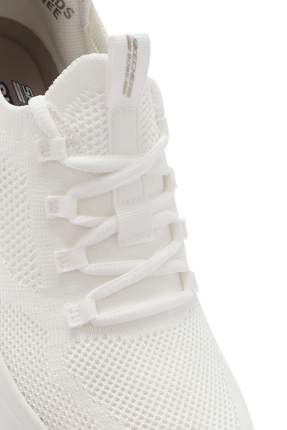 Skechers Kadın Beyaz Bobs B Love - True Delight Bağcıklı Kalın Tabanlı Kumaş Sneaker - Image 9