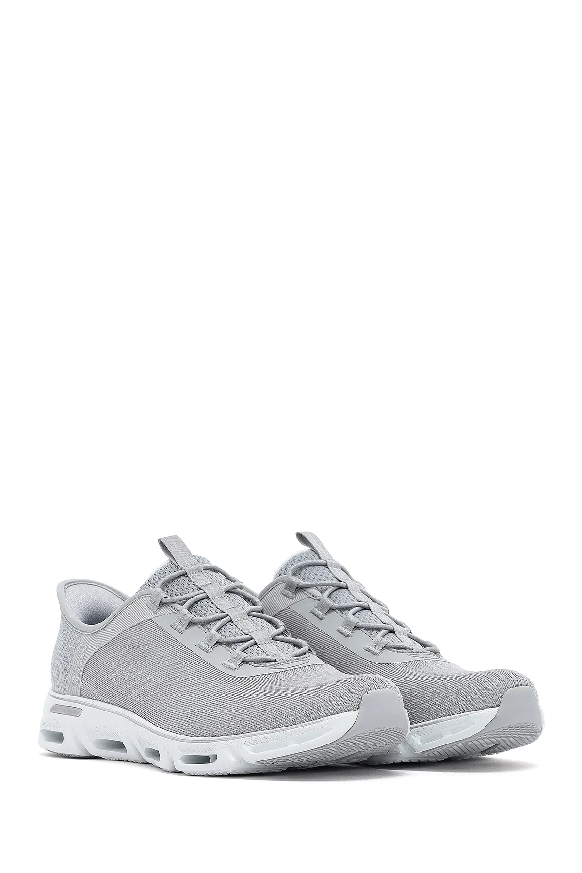 Skechers Kadın Gri Glide Step Gratify Bağcıklı Kumaş Sneaker - Image 3