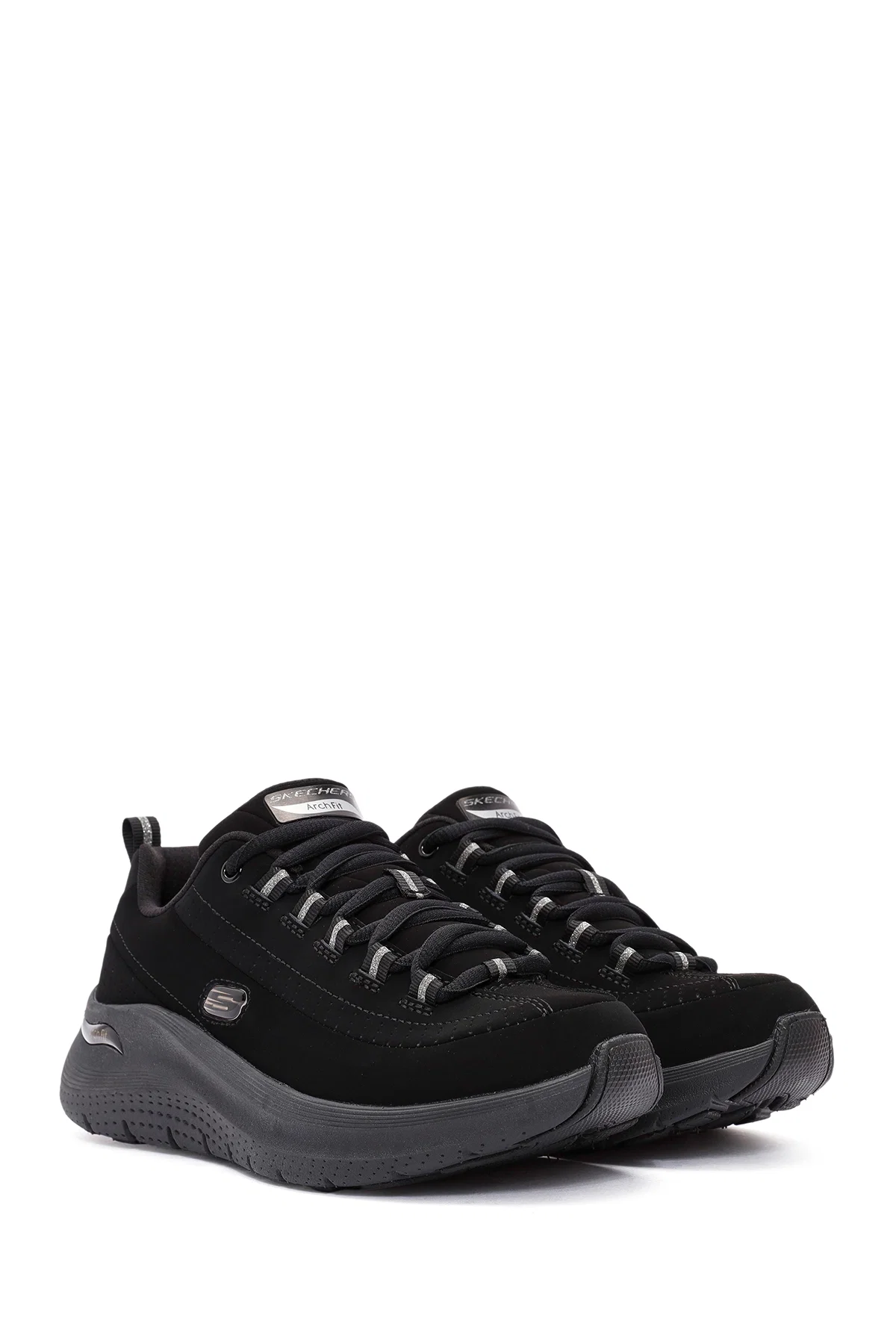 Skechers Kadın Siyah Arch Fit Bağcıklı Kalın Tabanlı Sneaker - Image 3