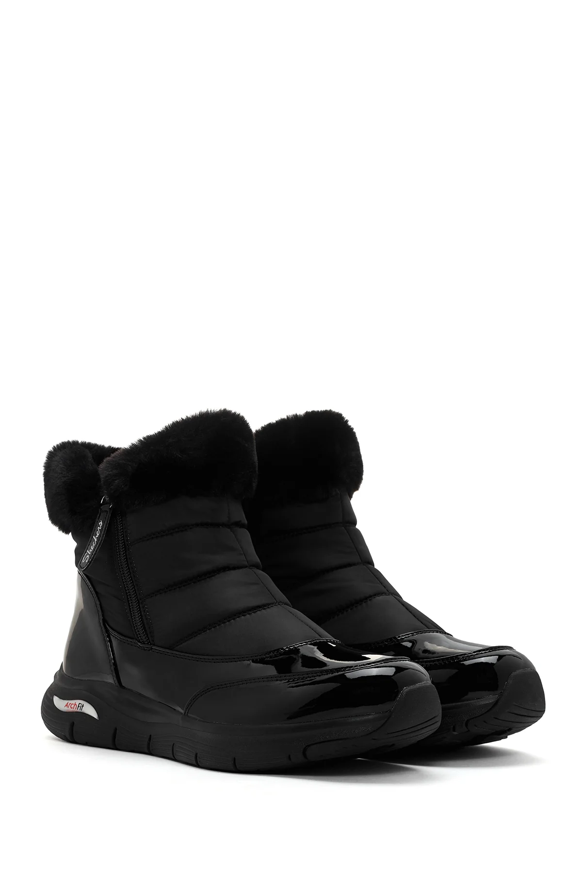 Skechers Kadın Siyah Arch Fit Smooth - Cool Puff Rugan Kalın Tabanlı Bot - Image 4