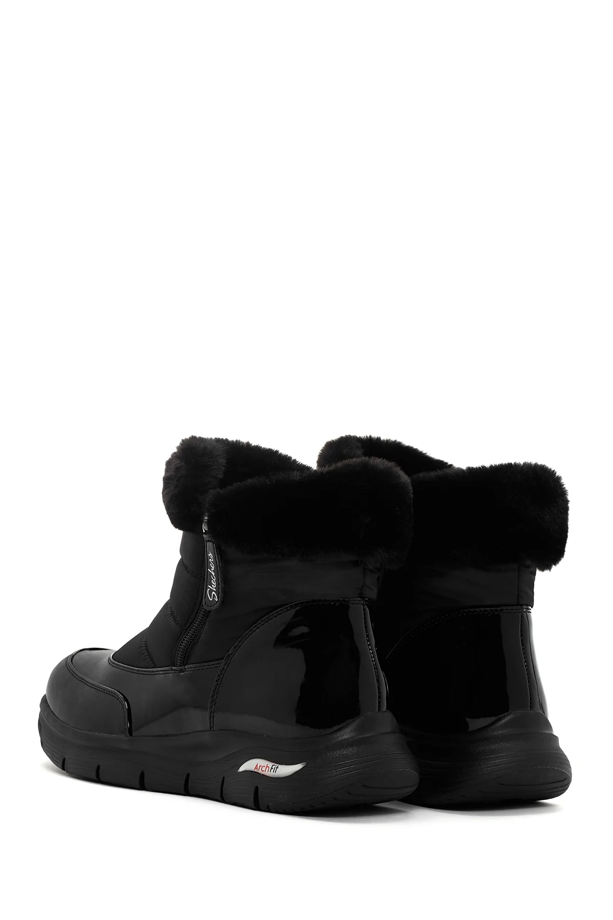 Skechers Kadın Siyah Arch Fit Smooth - Cool Puff Rugan Kalın Tabanlı Bot - Image 6