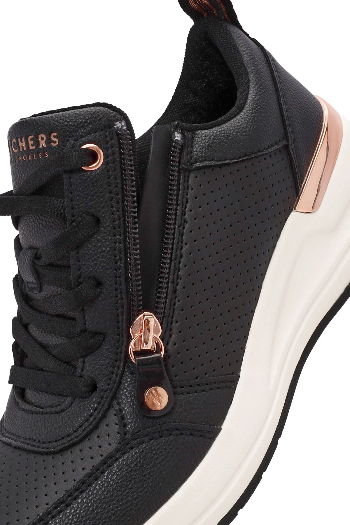 Skechers Kadın Siyah Billion Bağcıklı Fermuar Detaylı Deri Sneaker - Image 10