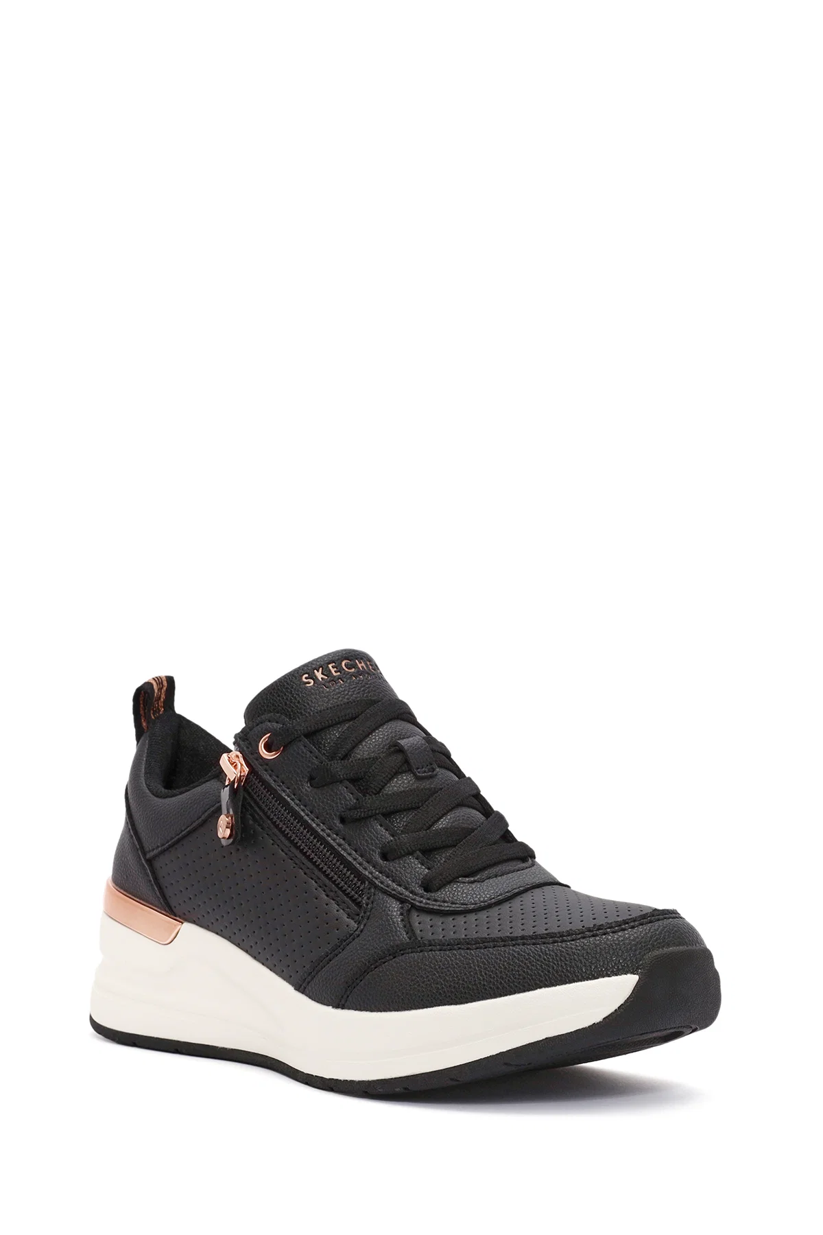 Skechers Kadın Siyah Billion Bağcıklı Fermuar Detaylı Deri Sneaker - Image 6