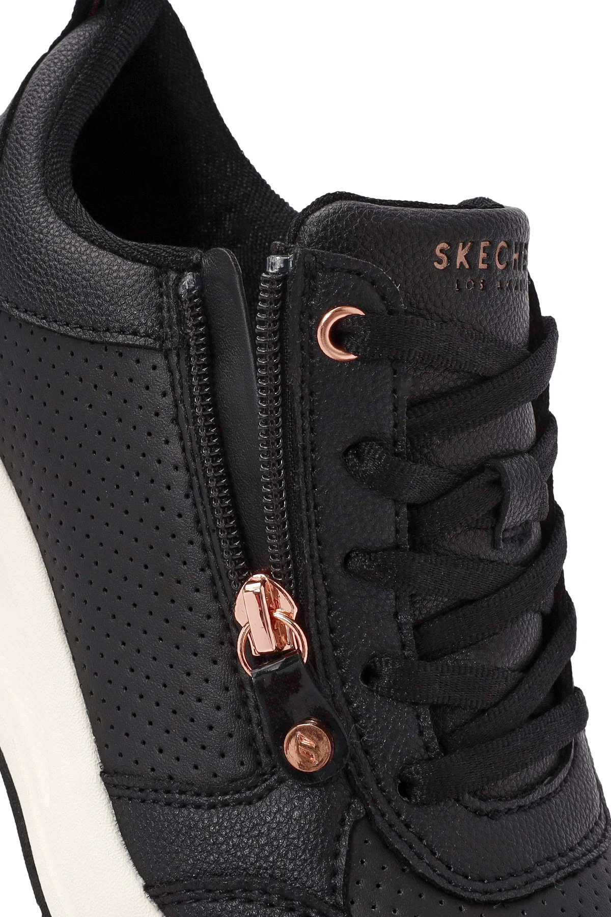 Skechers Kadın Siyah Billion Bağcıklı Fermuar Detaylı Deri Sneaker - Image 9